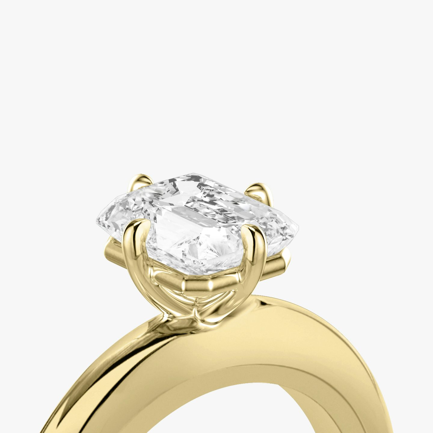 The Curator | Radiant | 18k | Yellow Gold | bandAccent: Plain | diamondOrientation: vertical | caratWeight: other