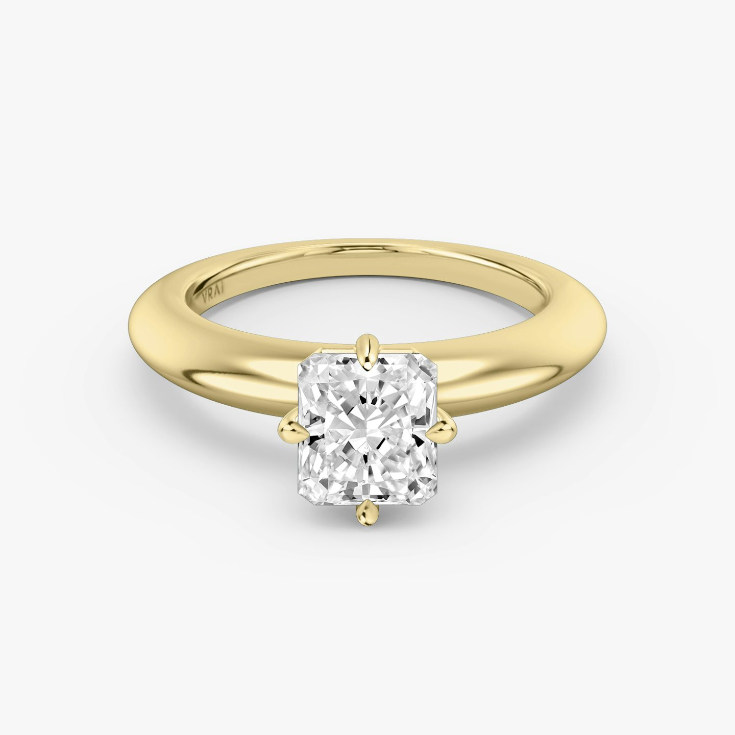 The Curator | Radiant | 18k | Yellow Gold | bandAccent: Plain | diamondOrientation: vertical | caratWeight: other