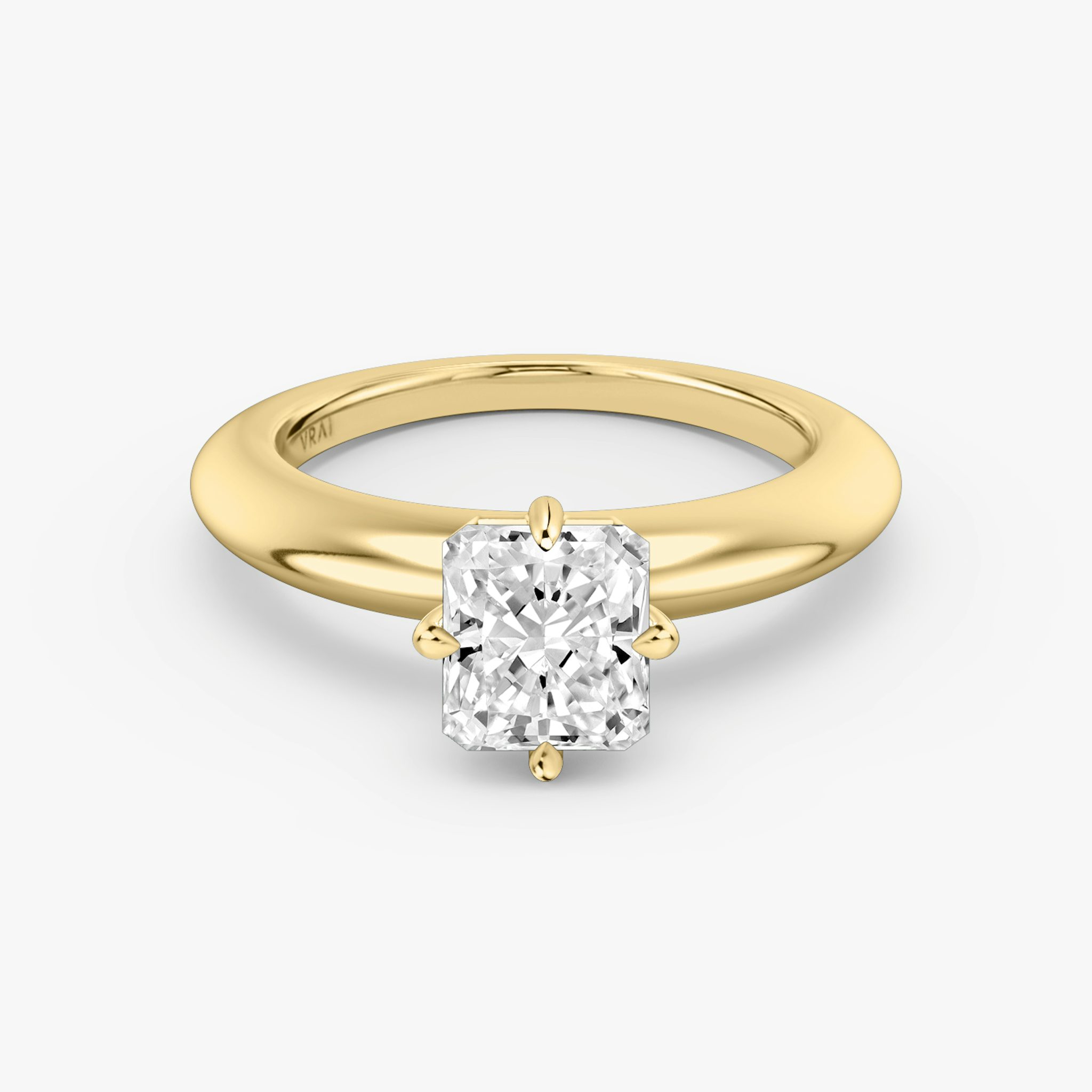 The Curator | Radiant | 18k | Yellow Gold | bandAccent: Plain | diamondOrientation: vertical | caratWeight: other