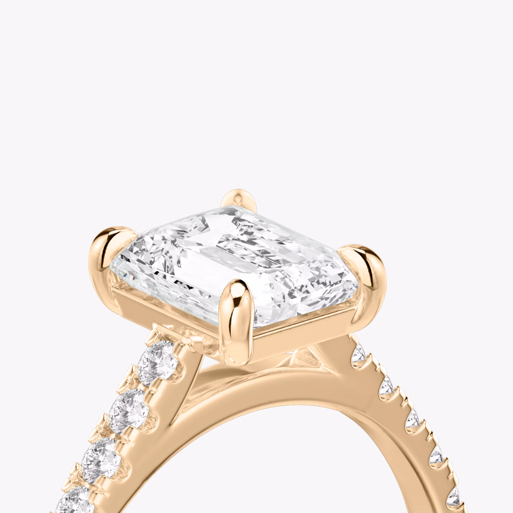 The Cathedral | Radiant | 14k | Rose Gold | bandAccent: Pavé | diamondOrientation: vertical | caratWeight: other