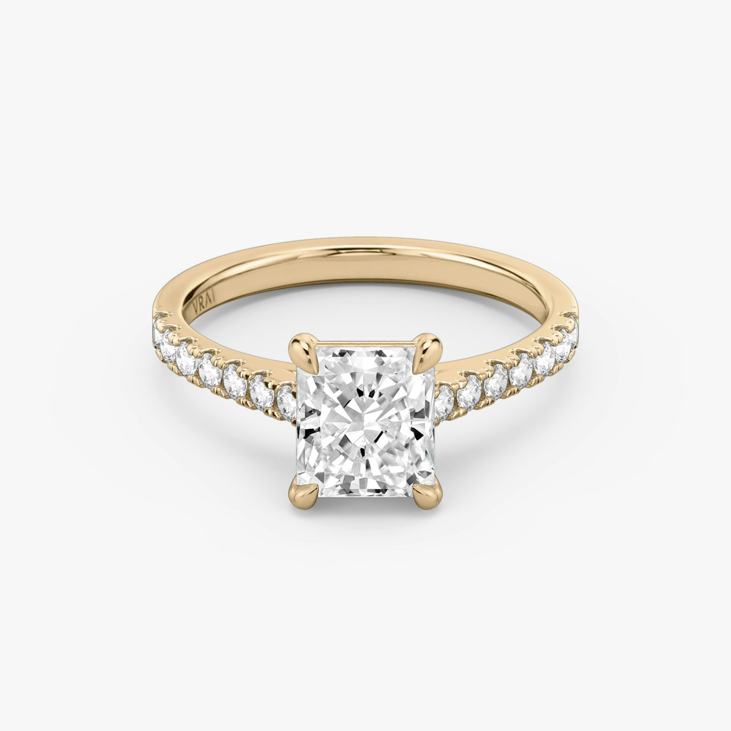 The Cathedral | Radiant | 14k | Rose Gold | bandAccent: Pavé | diamondOrientation: vertical | caratWeight: other