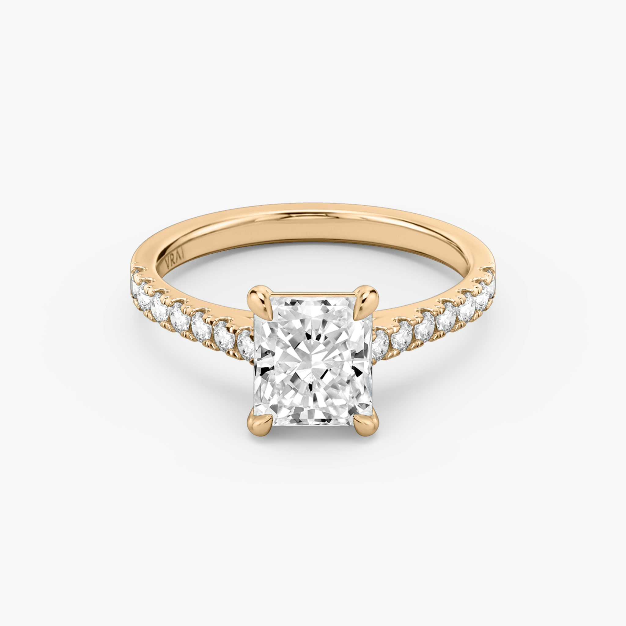 The Cathedral | Radiant | 14k | Rose Gold | bandAccent: Pavé | diamondOrientation: vertical | caratWeight: other