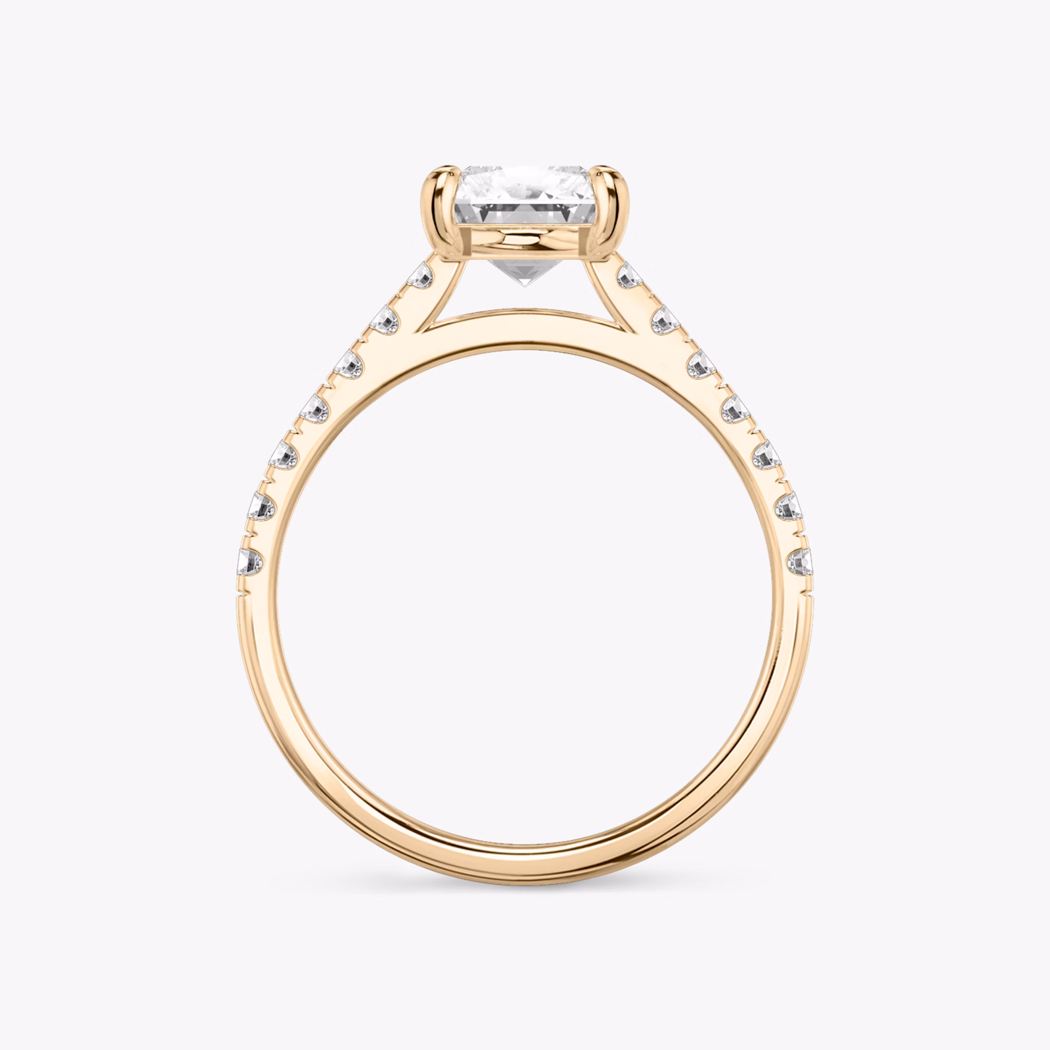 The Cathedral | Radiant | 14k | Rose Gold | bandAccent: Pavé | diamondOrientation: vertical | caratWeight: other