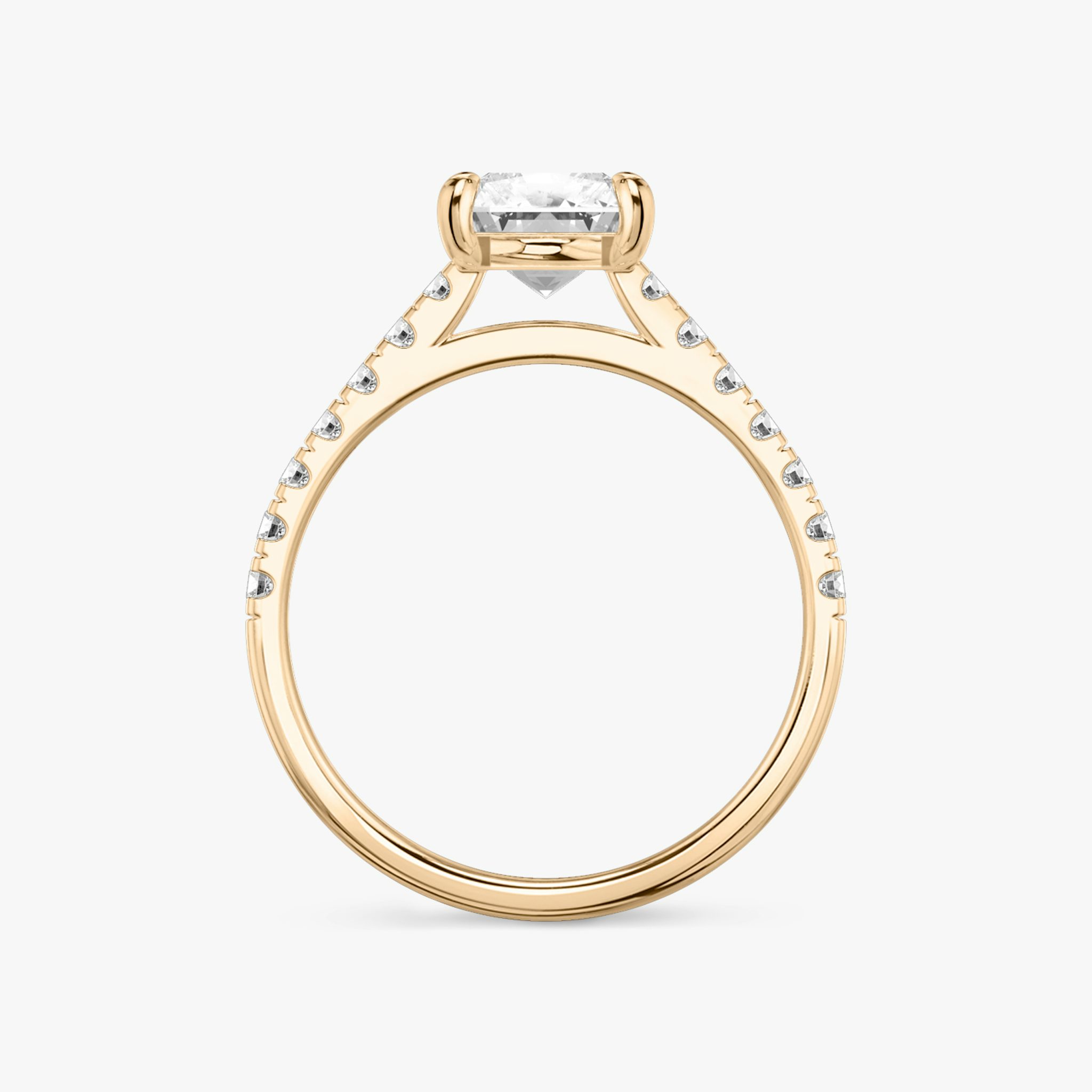 The Cathedral | Radiant | 14k | Rose Gold | bandAccent: Pavé | diamondOrientation: vertical | caratWeight: other