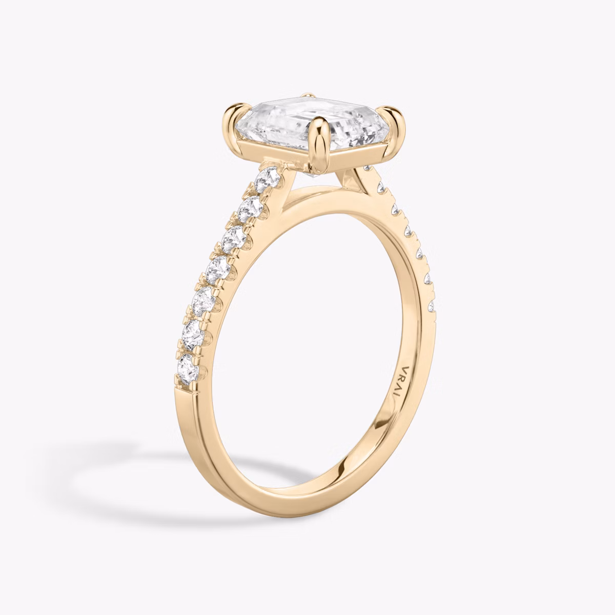 The Cathedral | Radiant | 14k | Rose Gold | bandAccent: Pavé | diamondOrientation: vertical | caratWeight: other