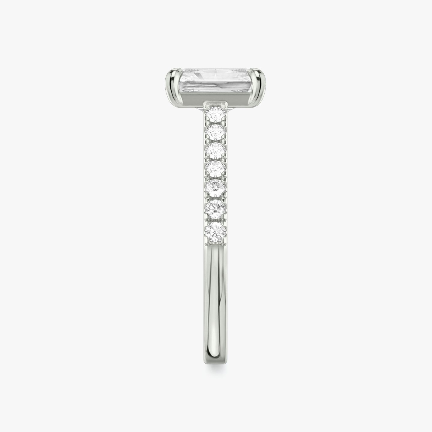The Cathedral | Radiant | 18k | White Gold | bandAccent: Pavé | diamondOrientation: vertical | caratWeight: other