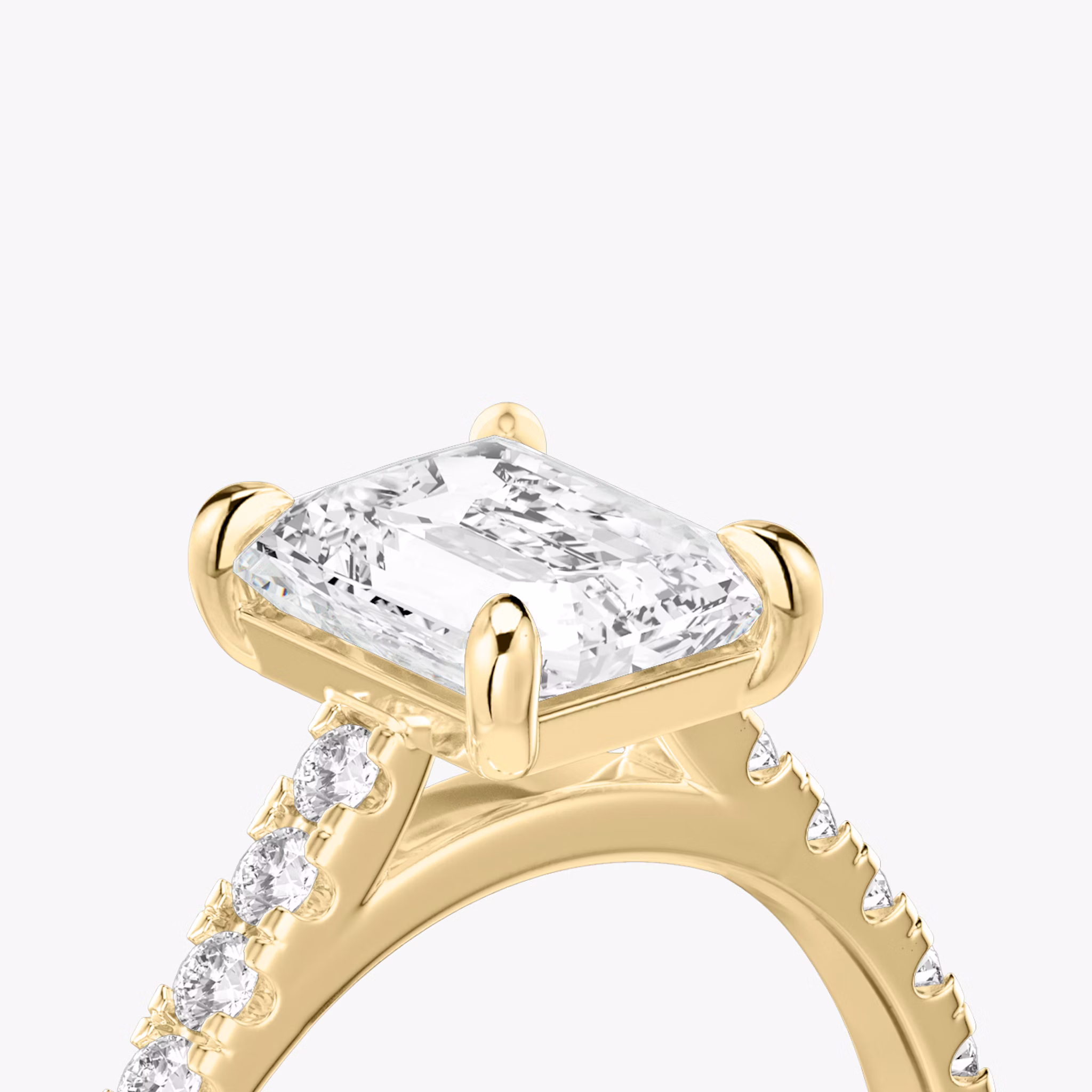 The Cathedral | Radiant | 18k | Yellow Gold | bandAccent: Pavé | diamondOrientation: vertical | caratWeight: other