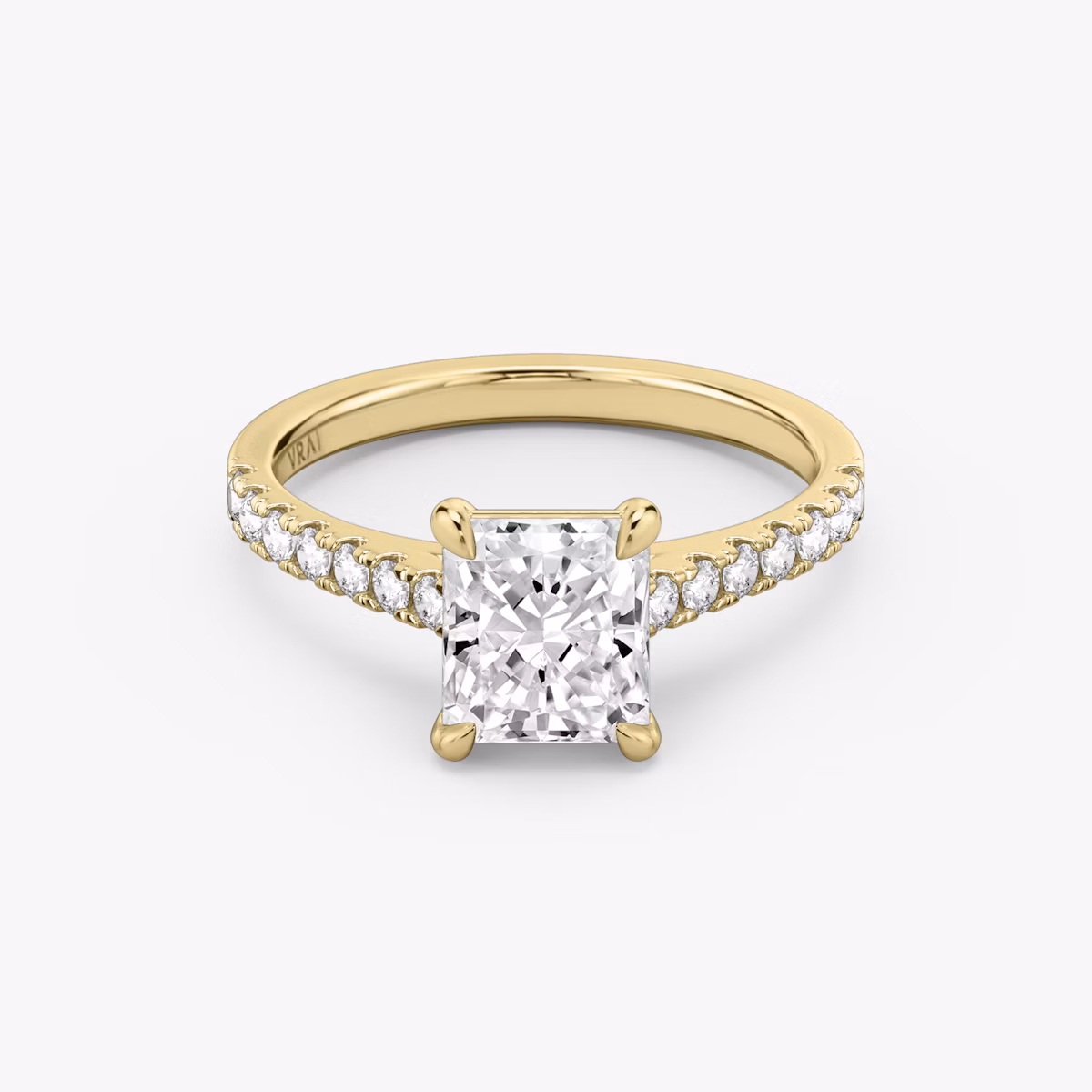 The Cathedral | Radiant | 18k | Yellow Gold | bandAccent: Pavé | diamondOrientation: vertical | caratWeight: other
