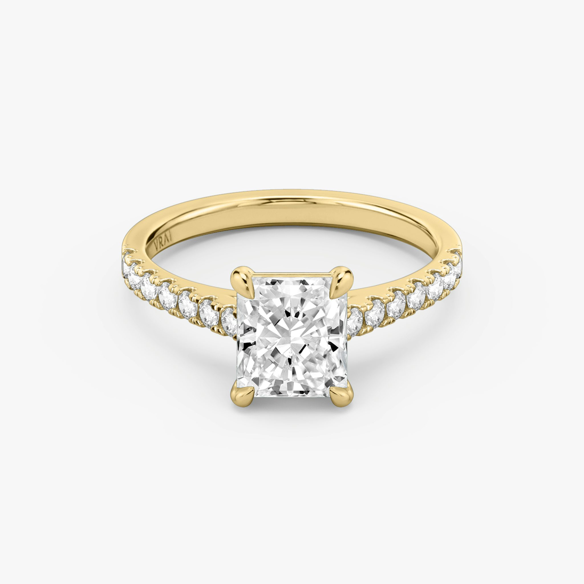 The Cathedral | Radiant | 18k | Yellow Gold | bandAccent: Pavé | diamondOrientation: vertical | caratWeight: other