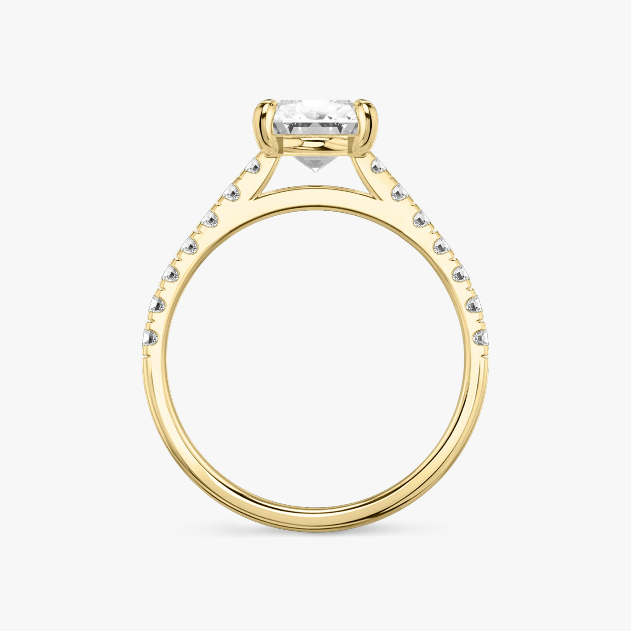 The Cathedral | Radiant | 18k | Yellow Gold | bandAccent: Pavé | diamondOrientation: vertical | caratWeight: other