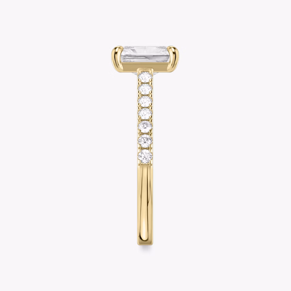 The Cathedral | Radiant | 18k | Yellow Gold | bandAccent: Pavé | diamondOrientation: vertical | caratWeight: other