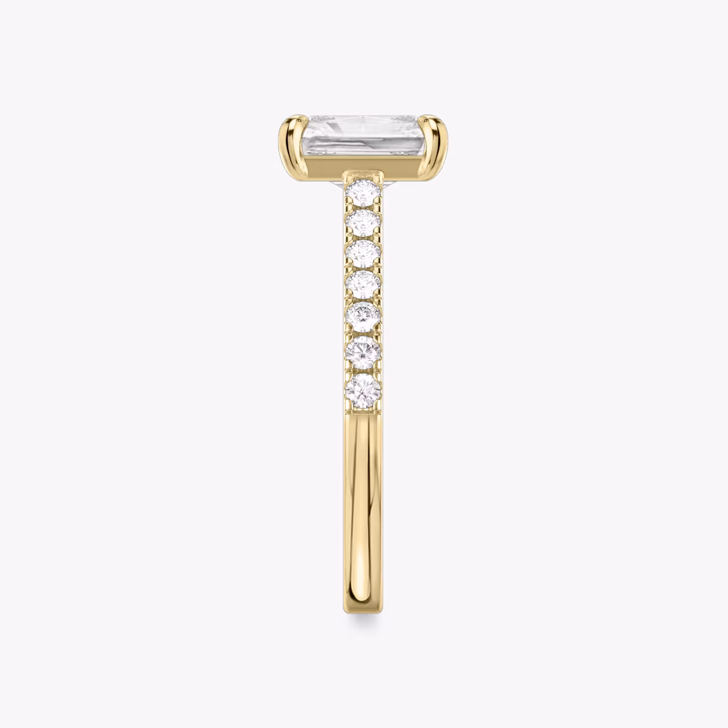 The Cathedral | Radiant | 18k | Yellow Gold | bandAccent: Pavé | diamondOrientation: vertical | caratWeight: other