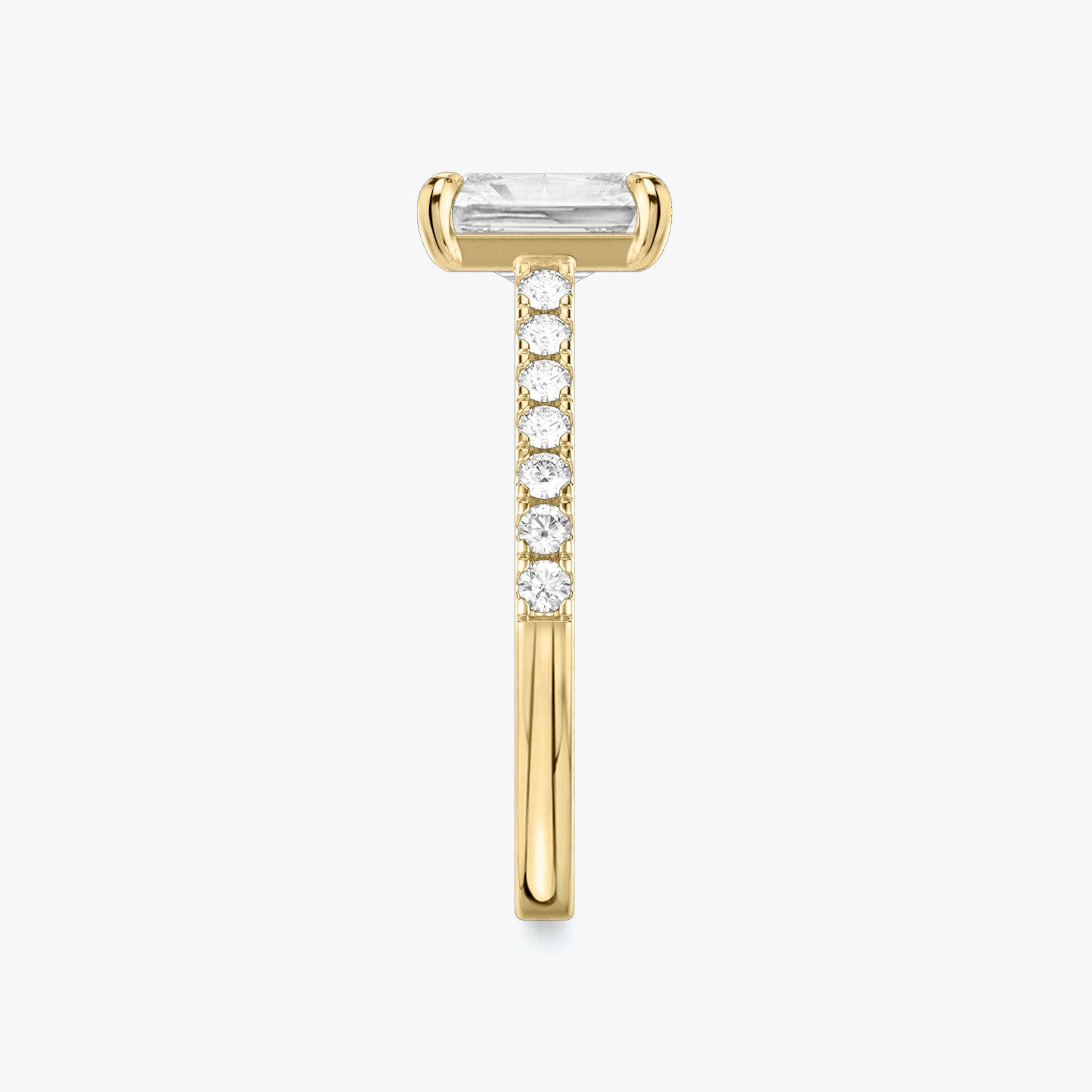 The Cathedral | Radiant | 18k | Yellow Gold | bandAccent: Pavé | diamondOrientation: vertical | caratWeight: other