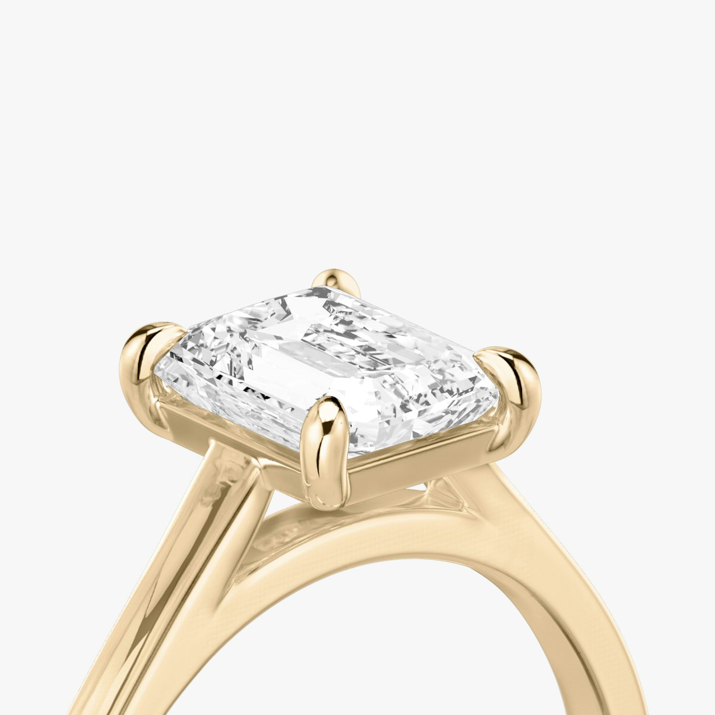 The Cathedral | Radiant | 14k | Rose Gold | bandAccent: Plain | diamondOrientation: vertical | caratWeight: other
