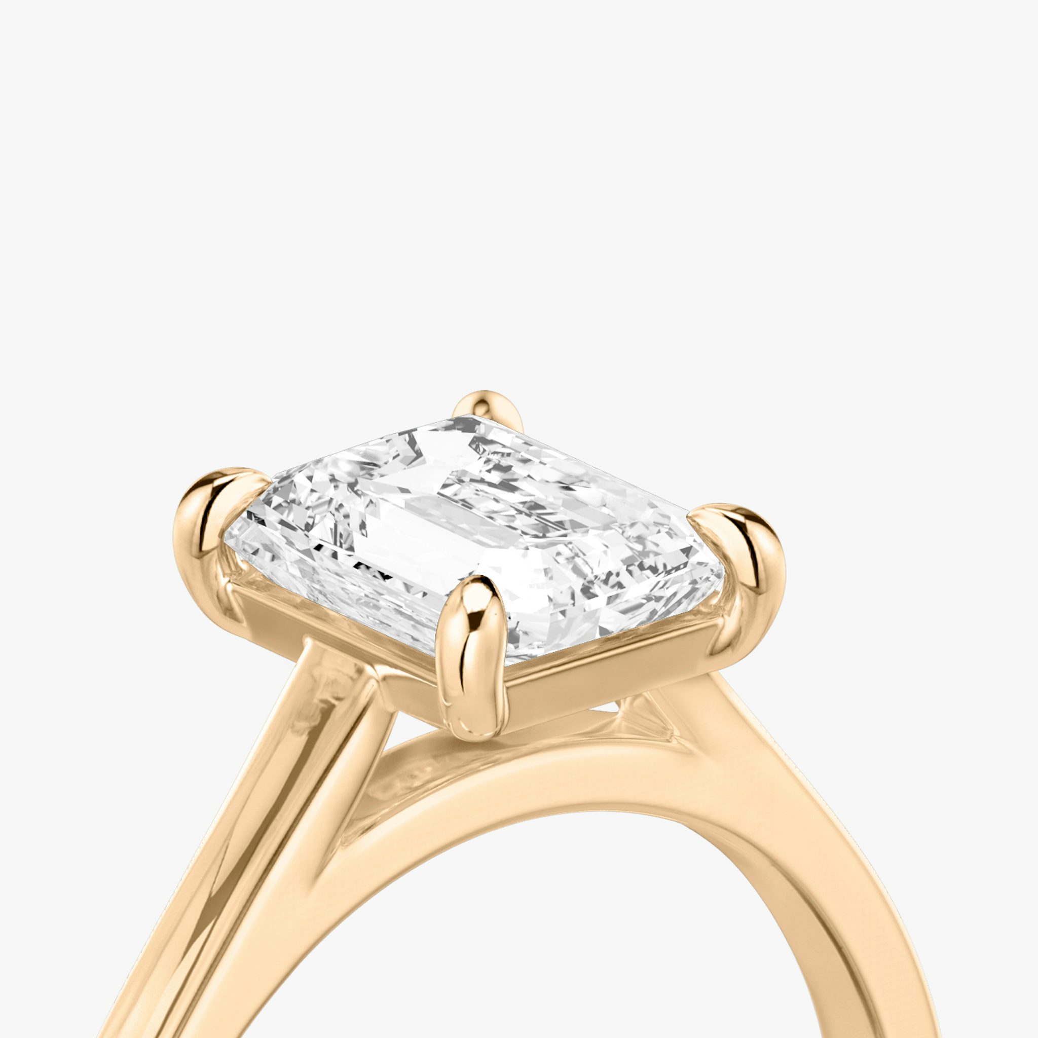 The Cathedral | Radiant | 14k | Rose Gold | bandAccent: Plain | diamondOrientation: vertical | caratWeight: other