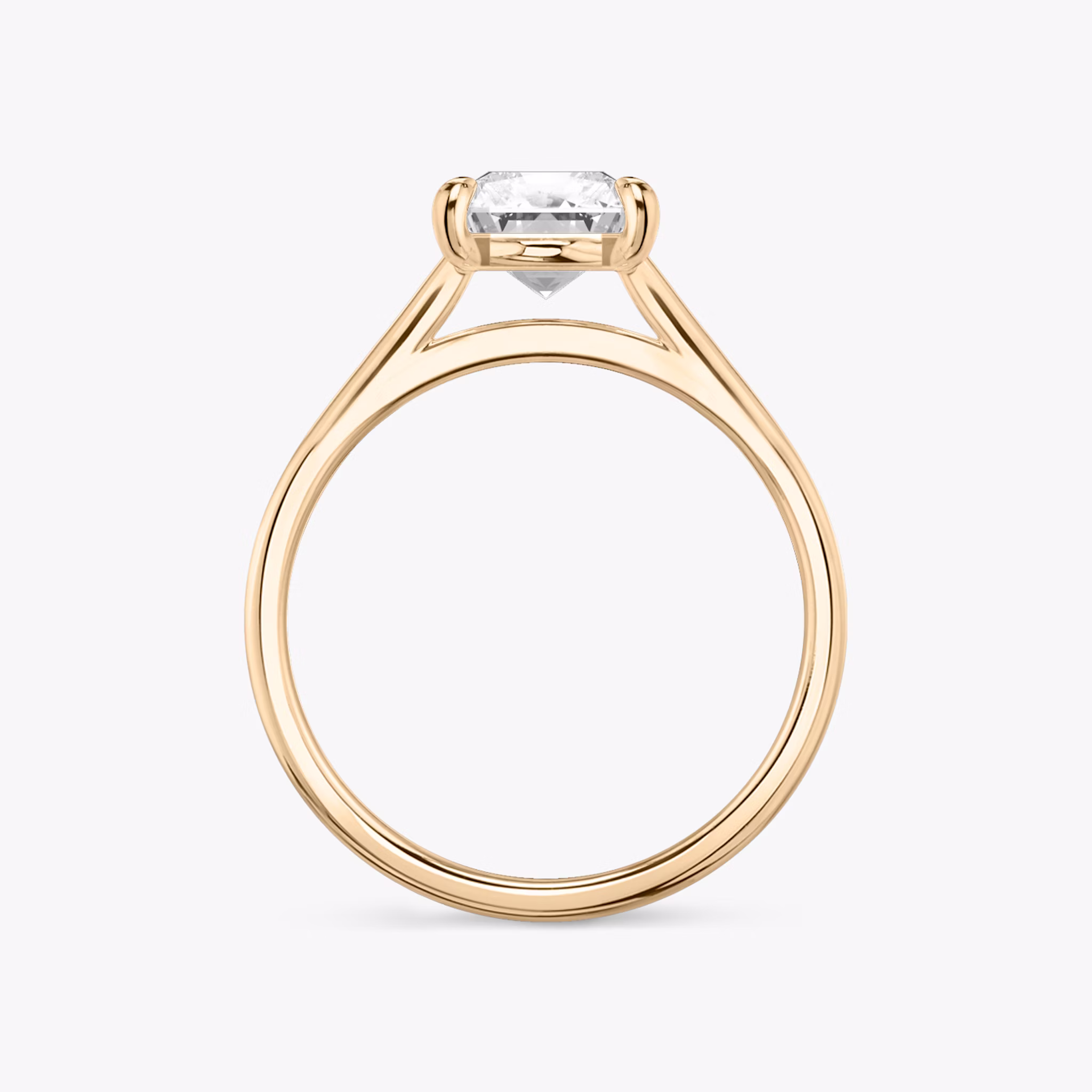 The Cathedral | Radiant | 14k | Rose Gold | bandAccent: Plain | diamondOrientation: vertical | caratWeight: other