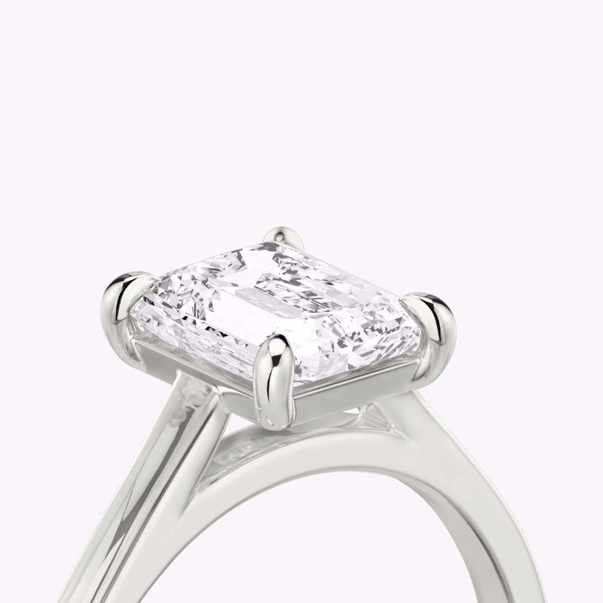 The Cathedral | Radiant | 18k | White Gold | bandAccent: Plain | diamondOrientation: vertical | caratWeight: other