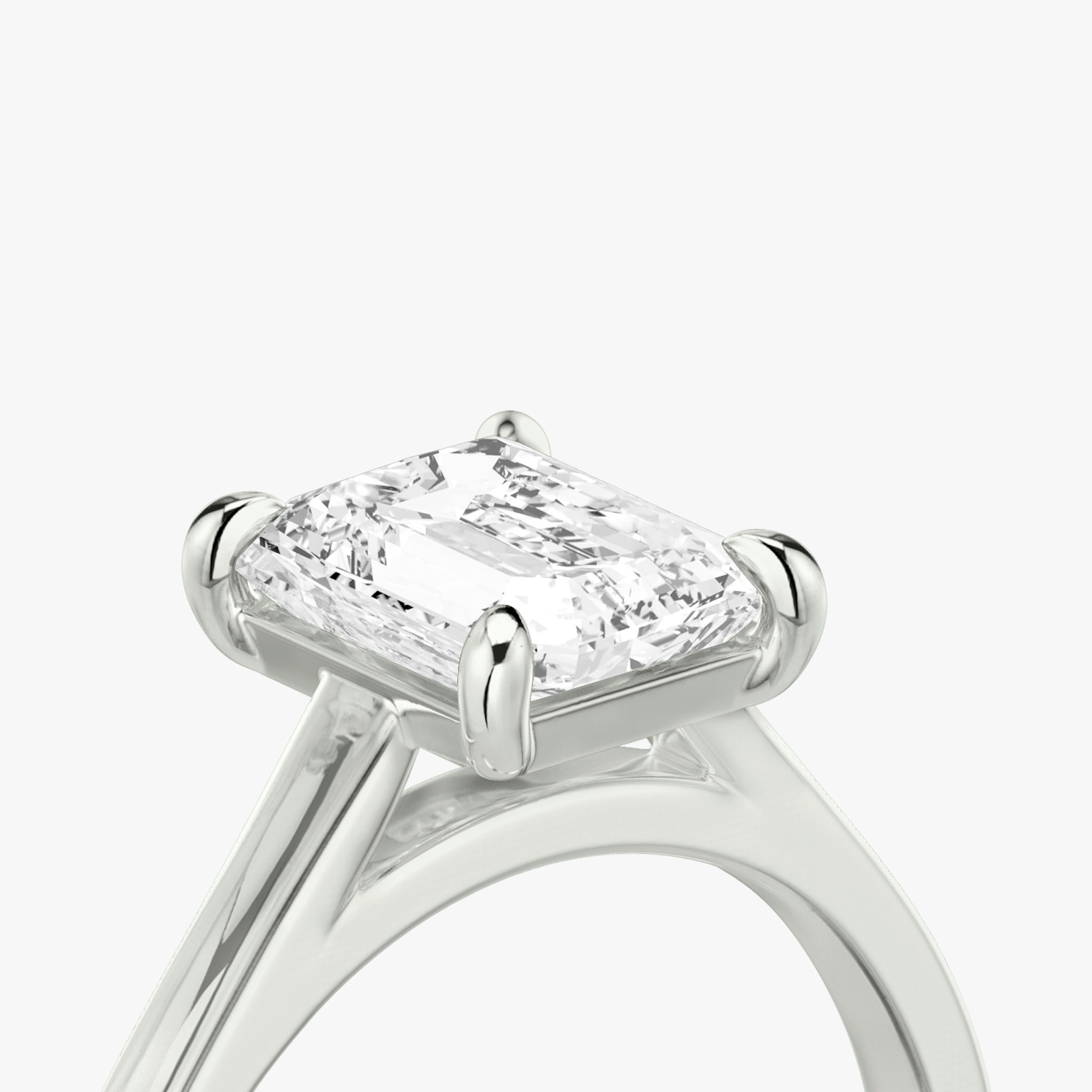 The Cathedral | Radiant | 18k | White Gold | bandAccent: Plain | diamondOrientation: vertical | caratWeight: other