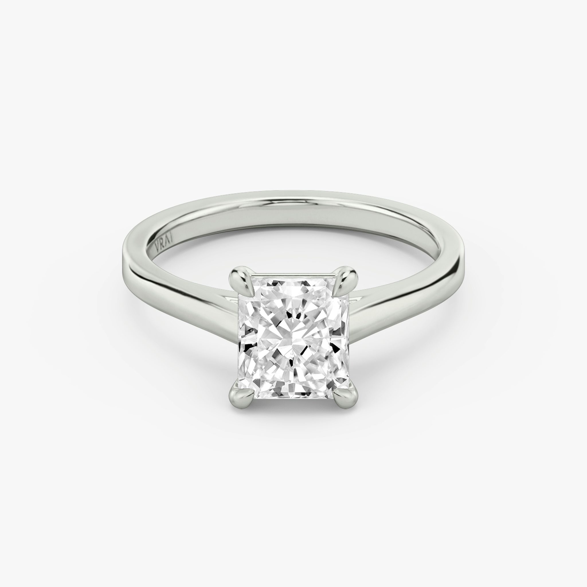 The Cathedral | Radiant | 18k | White Gold | bandAccent: Plain | diamondOrientation: vertical | caratWeight: other