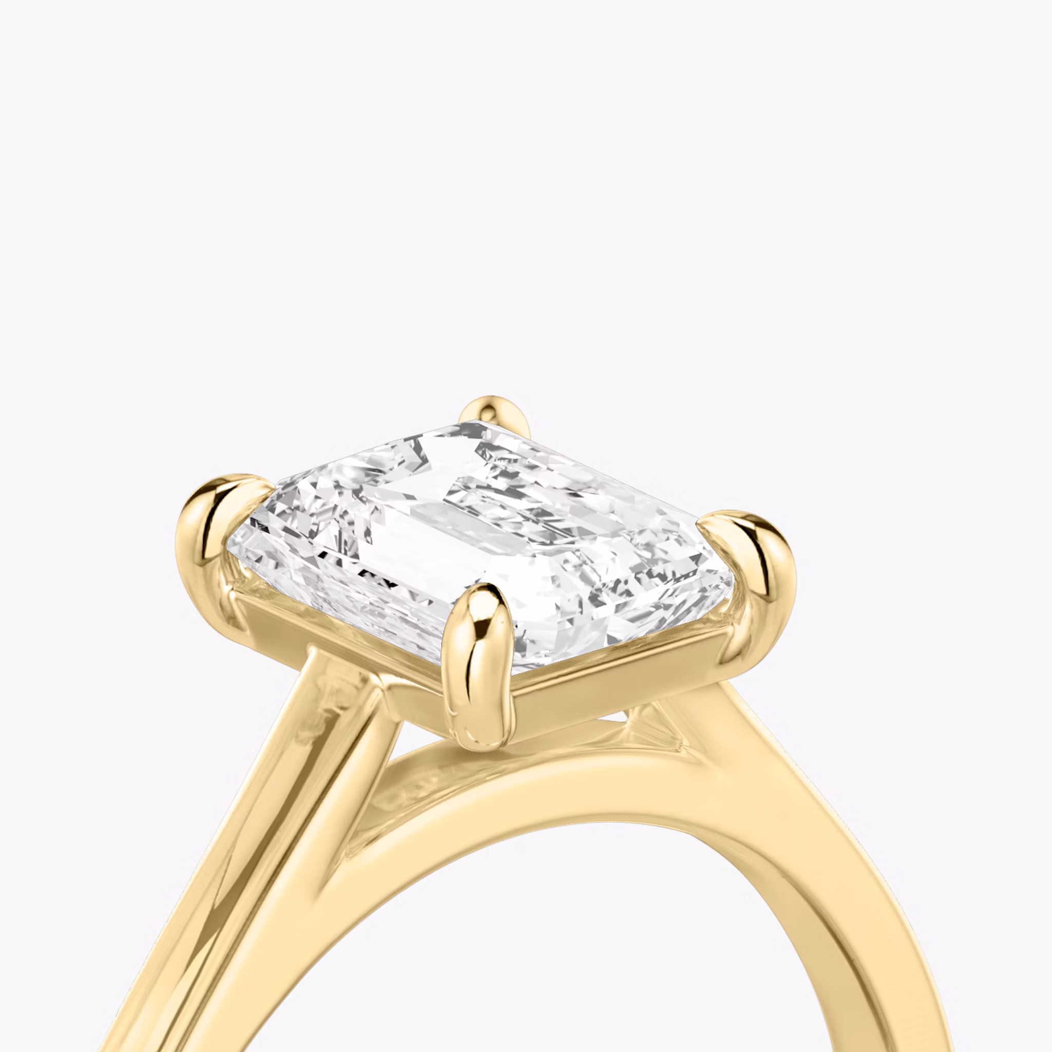 The Cathedral | Radiant | 18k | Yellow Gold | bandAccent: Plain | diamondOrientation: vertical | caratWeight: other