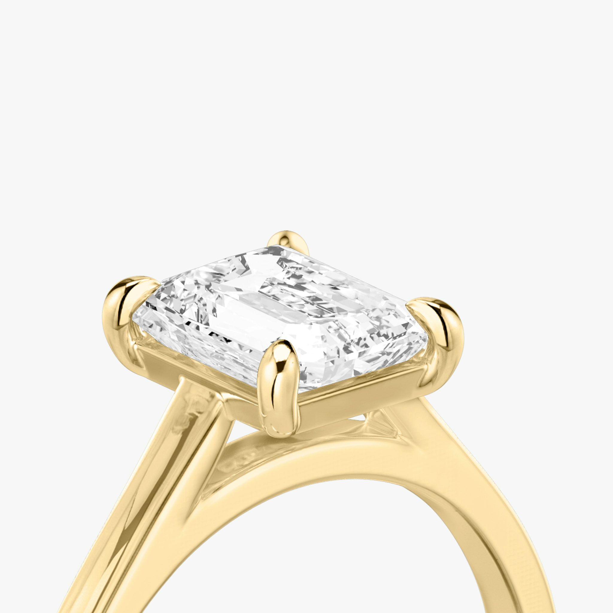 The Cathedral | Radiant | 18k | Yellow Gold | bandAccent: Plain | diamondOrientation: vertical | caratWeight: other