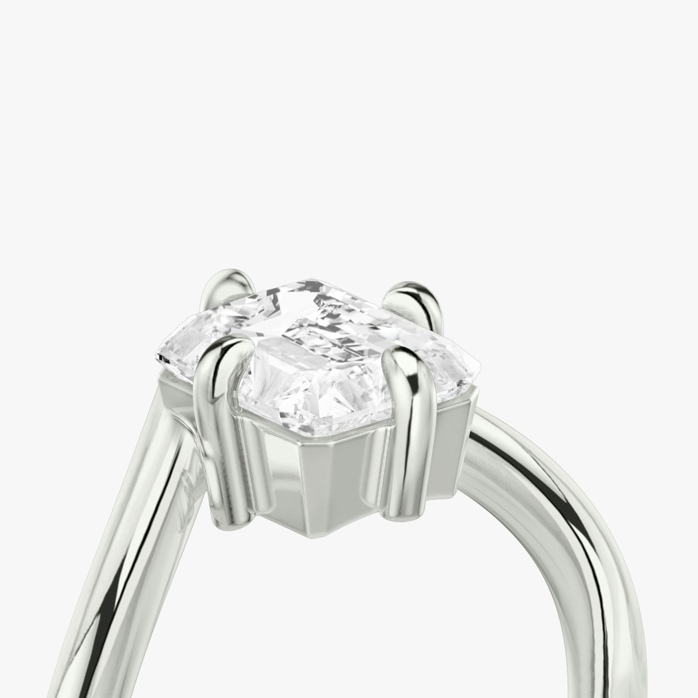 The Signature V | Radiant | Platinum | bandAccent: Plain | diamondOrientation: vertical | caratWeight: other