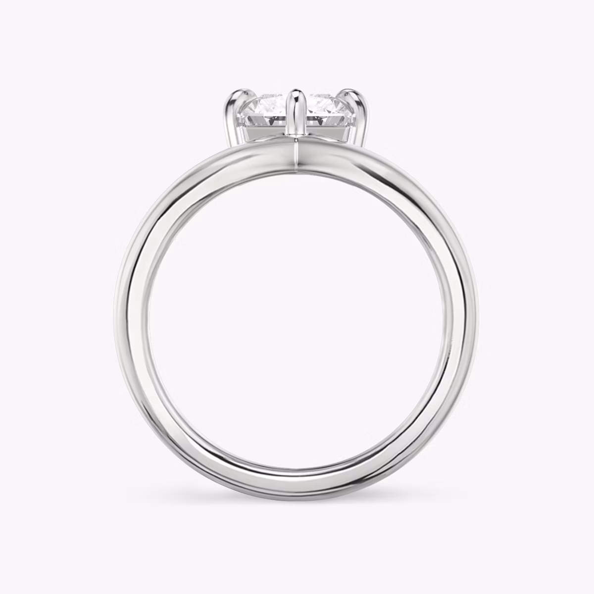 The Signature V | Radiant | Platinum | bandAccent: Plain | diamondOrientation: vertical | caratWeight: other