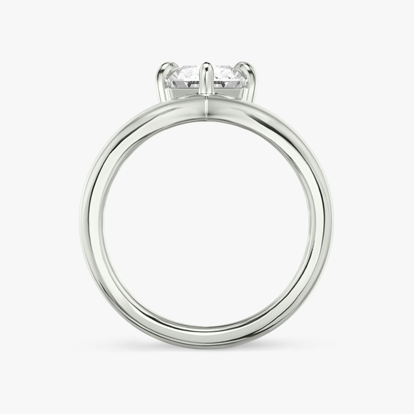 The Signature V | Radiant | Platinum | bandAccent: Plain | diamondOrientation: vertical | caratWeight: other