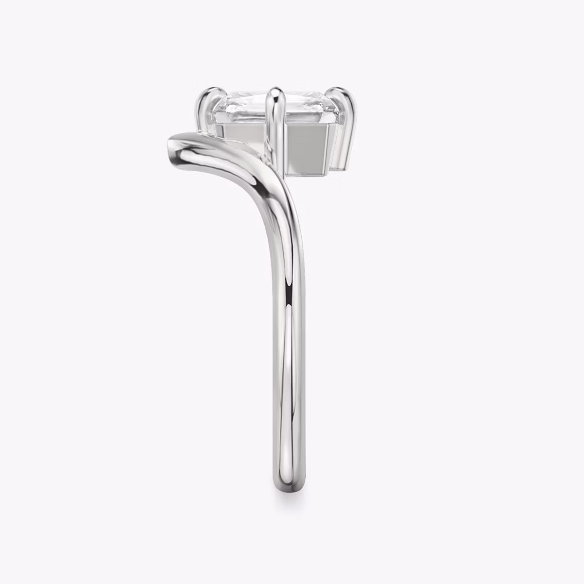The Signature V | Radiant | Platinum | bandAccent: Plain | diamondOrientation: vertical | caratWeight: other