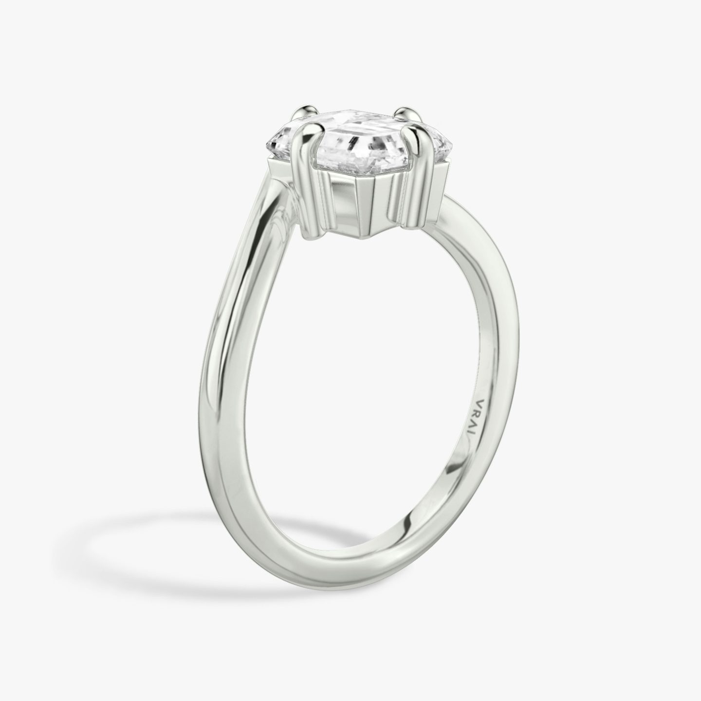 The Signature V | Radiant | Platinum | bandAccent: Plain | diamondOrientation: vertical | caratWeight: other