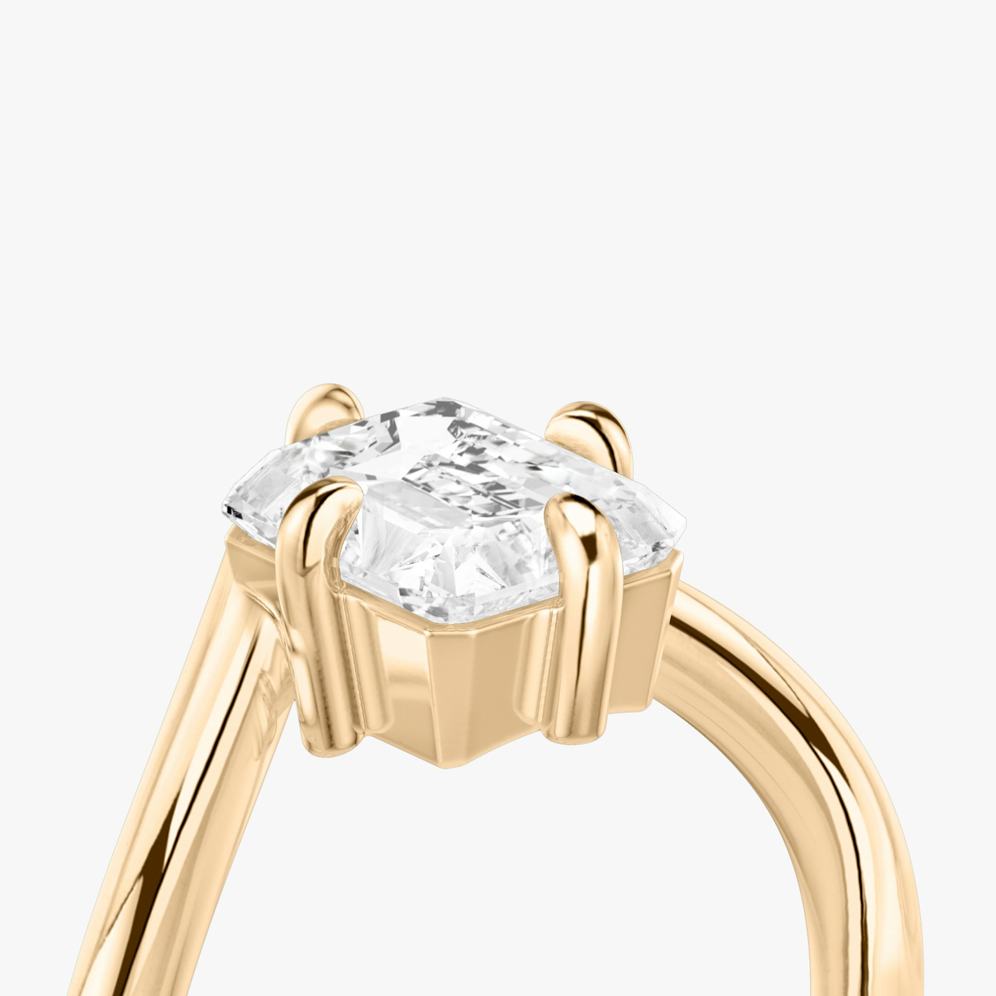 The Signature V | Radiant | 14k | Rose Gold | bandAccent: Plain | diamondOrientation: vertical | caratWeight: other