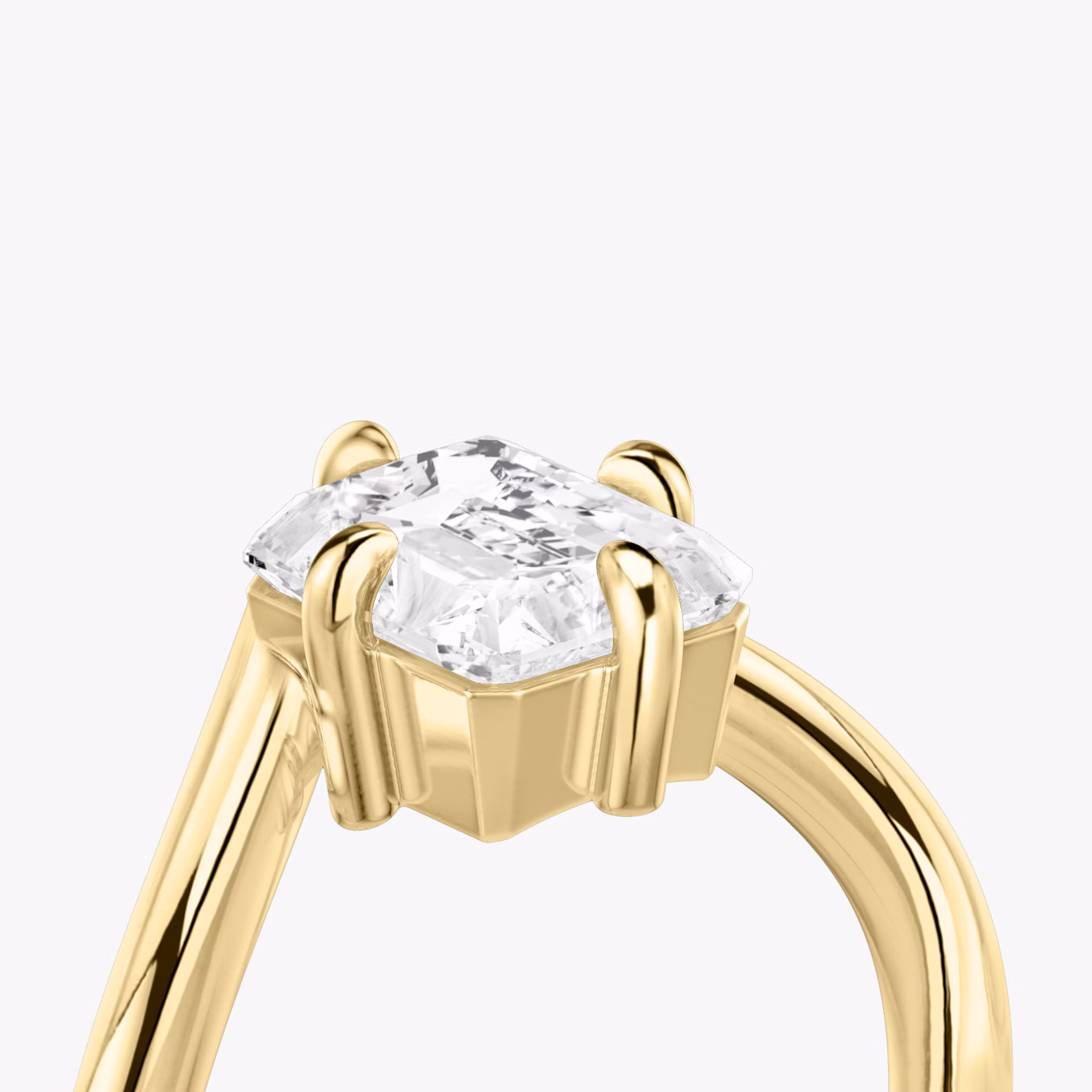 The Signature V | Radiant | 18k | Yellow Gold | bandAccent: Plain | diamondOrientation: vertical | caratWeight: other