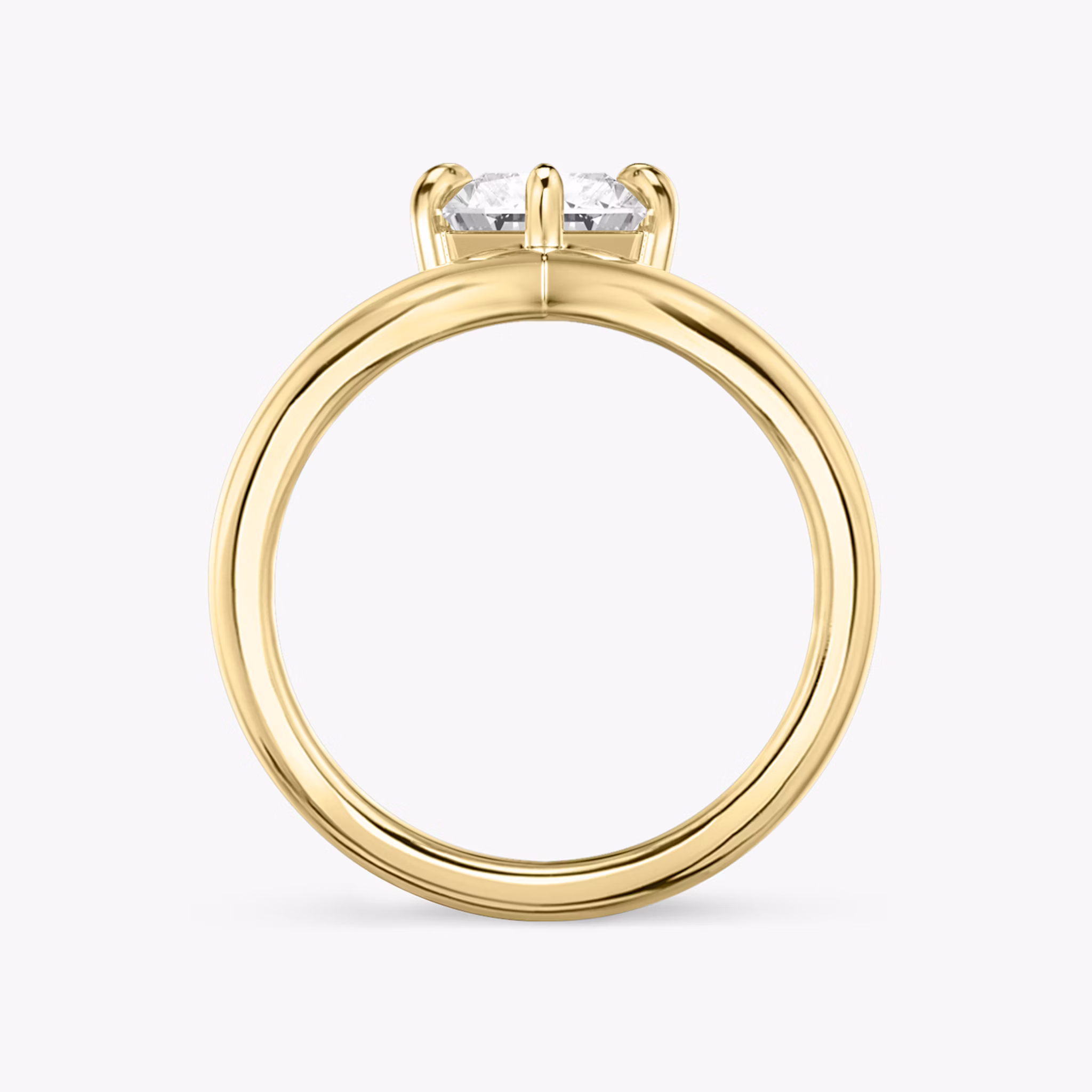 The Signature V | Radiant | 18k | Yellow Gold | bandAccent: Plain | diamondOrientation: vertical | caratWeight: other