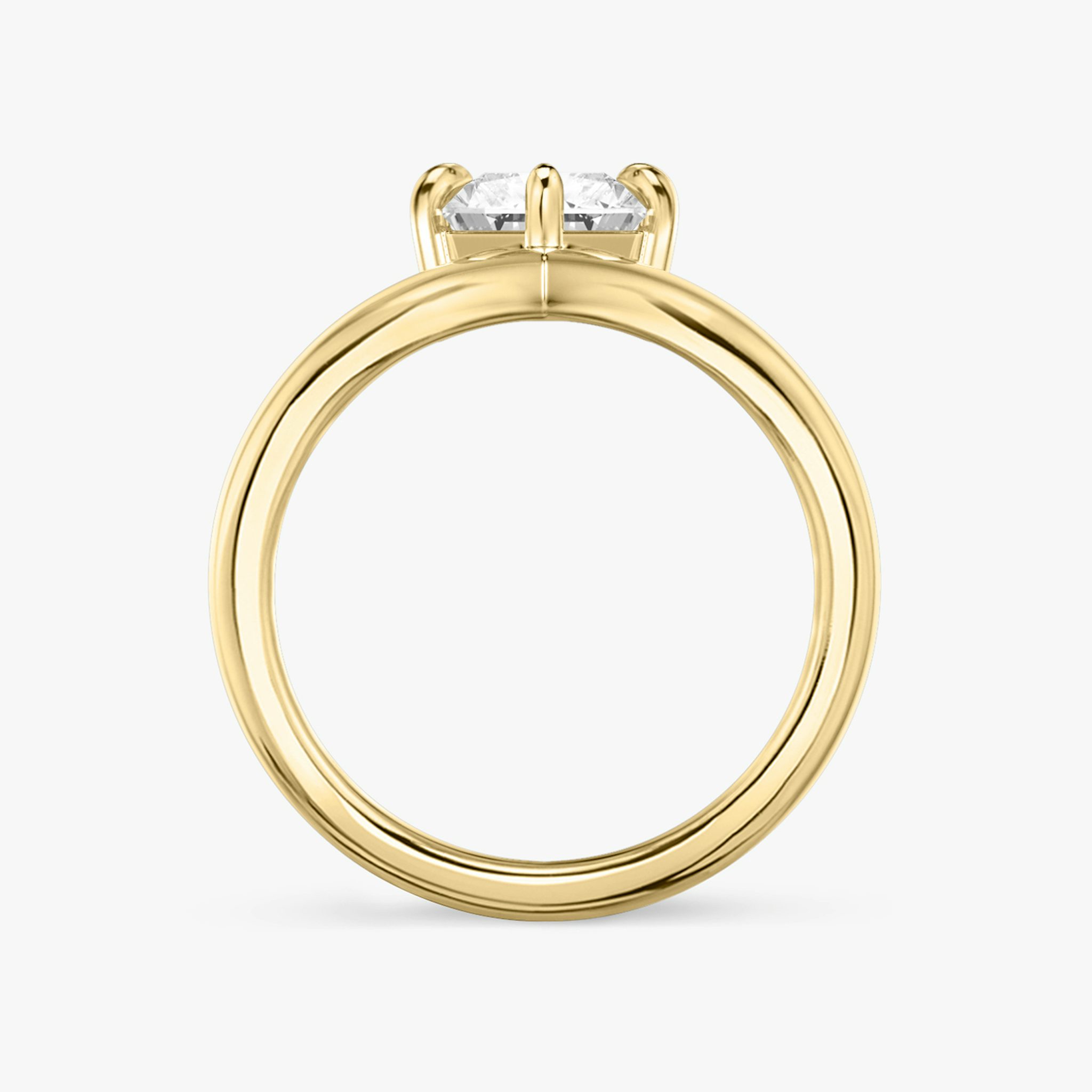 The Signature V | Radiant | 18k | Yellow Gold | bandAccent: Plain | diamondOrientation: vertical | caratWeight: other