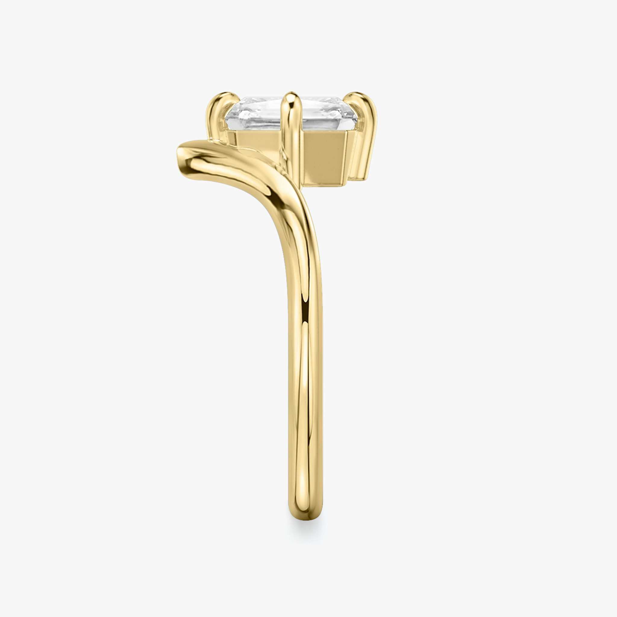 The Signature V | Radiant | 18k | Yellow Gold | bandAccent: Plain | diamondOrientation: vertical | caratWeight: other