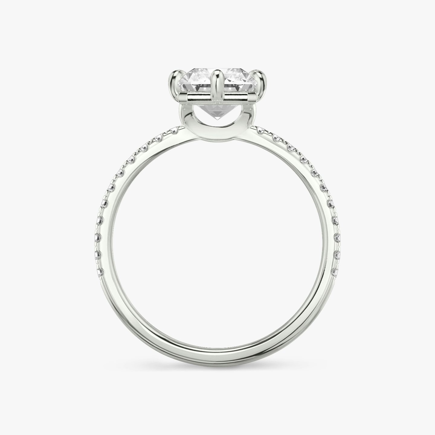 The Signature 6 Prong | Radiant | Platinum | bandAccent: Pavé | bandWidth: standard | hiddenHalo: no | diamondOrientation: vertical | caratWeight: other