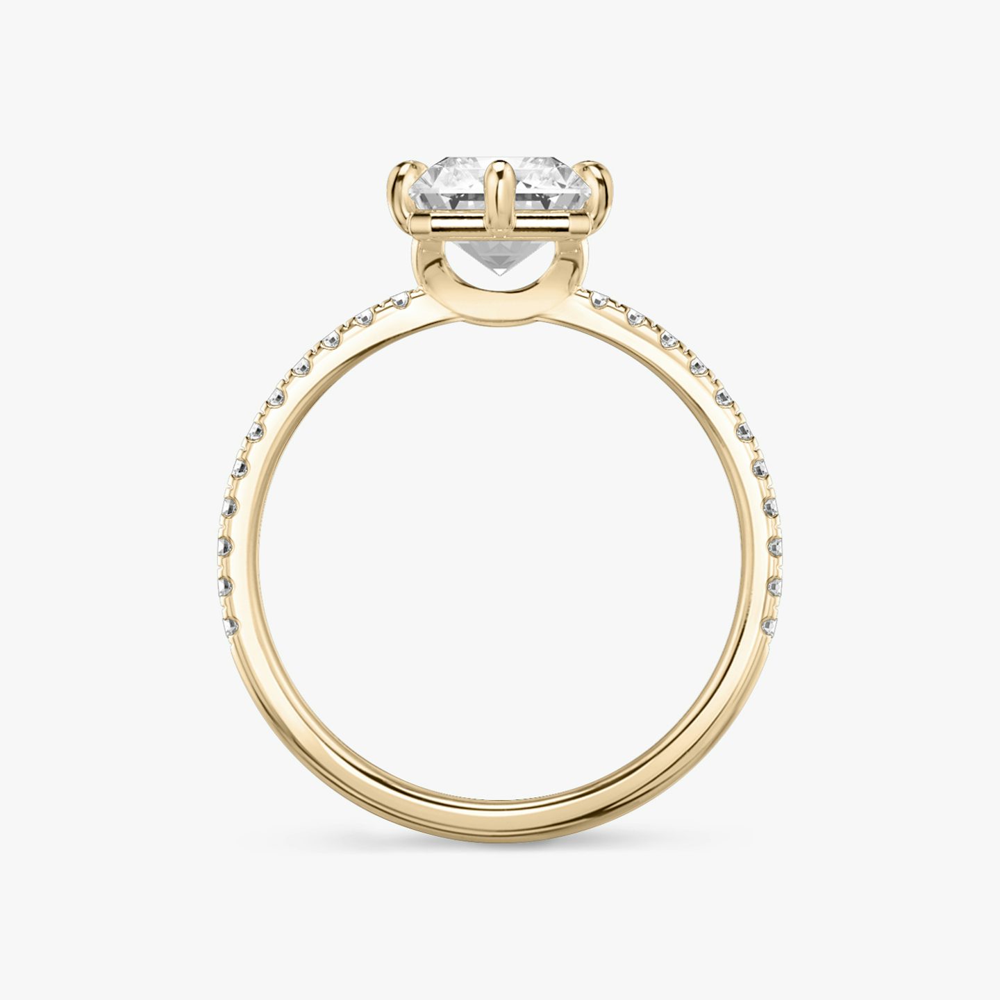 Signature 6 Prong | Radiant | 14k | Roségold | bandAccent: Mit Pavé-Besatz | bandWidth: standard | hiddenHalo: no | diamondOrientation: vertical | caratWeight: other
