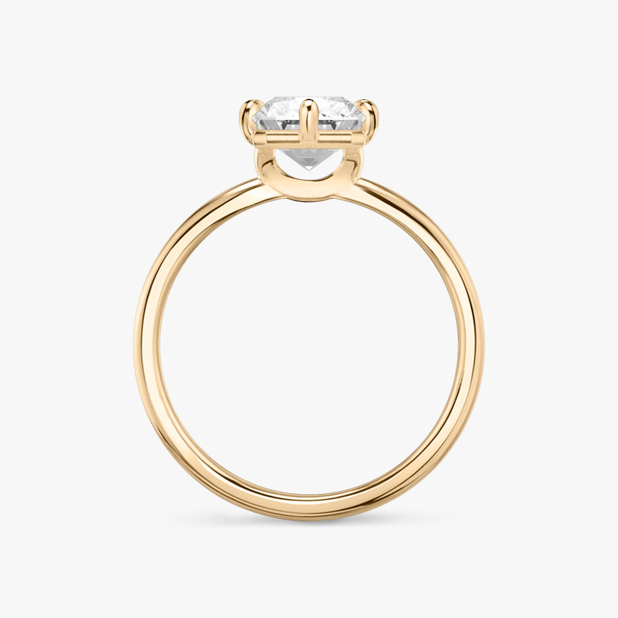 The Signature 6 Prong | Radiant | 14k | Rose Gold | bandAccent: Plain | bandWidth: standard | hiddenHalo: no | diamondOrientation: vertical | caratWeight: other