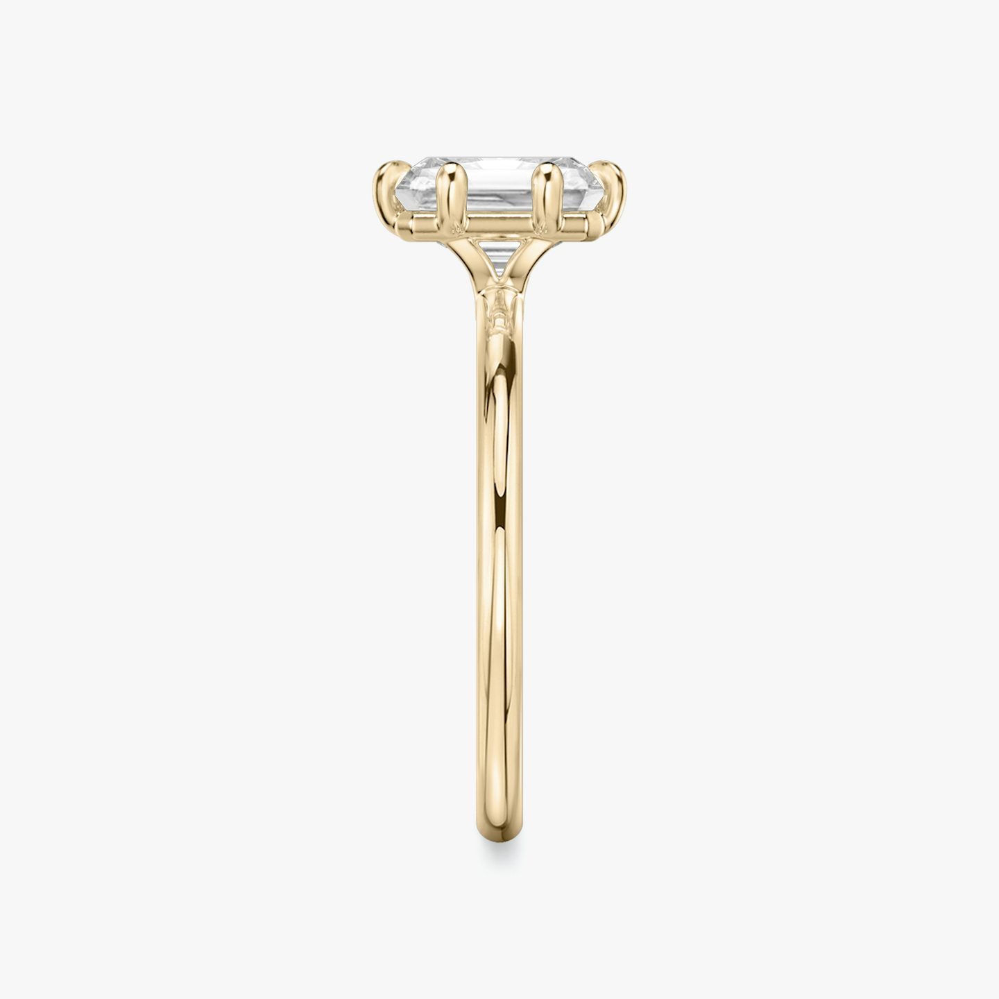 The Signature 6 Prong | Radiant | 14k | Rose Gold | bandAccent: Plain | bandWidth: standard | hiddenHalo: no | diamondOrientation: vertical | caratWeight: other