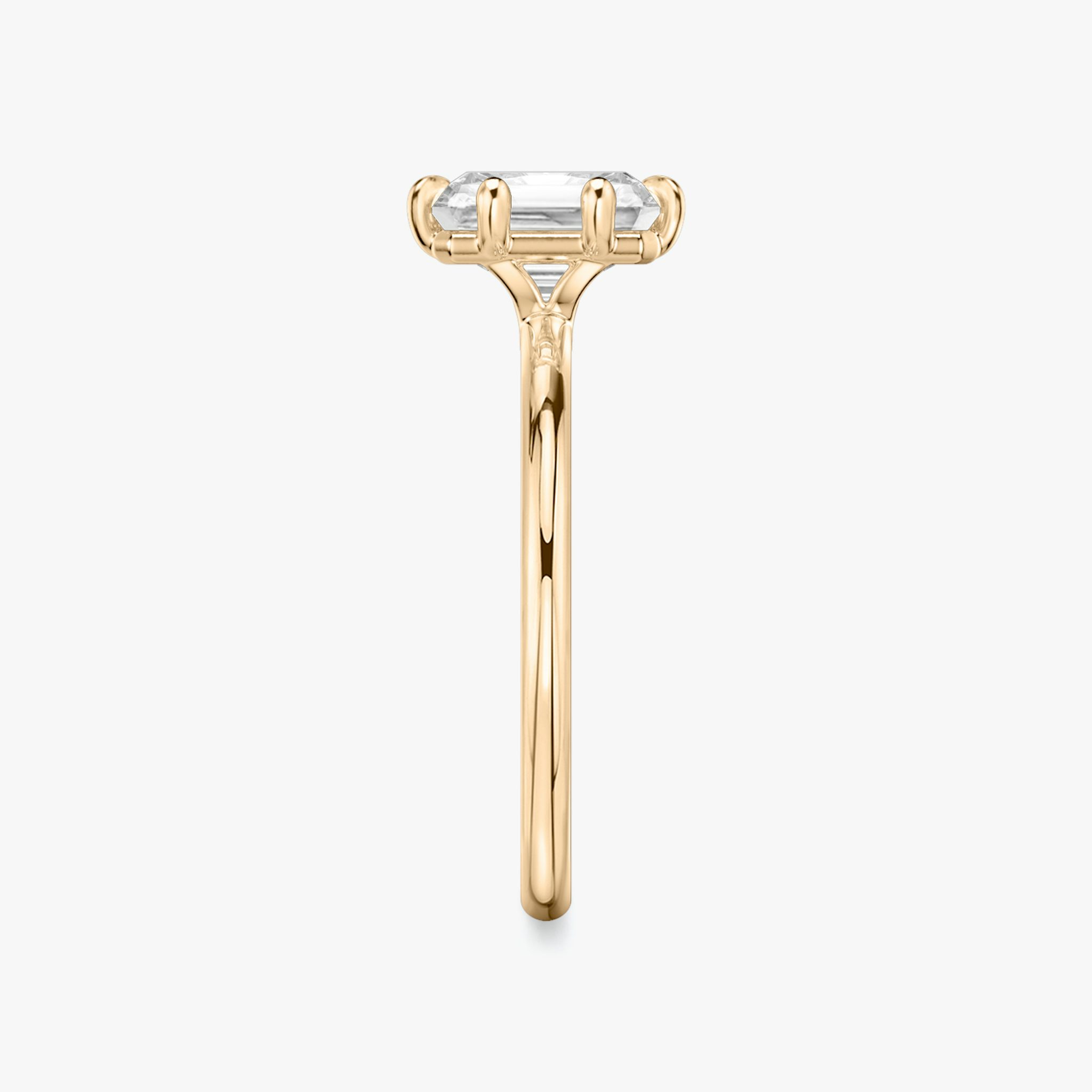 The Signature 6 Prong | Radiant | 14k | Rose Gold | bandAccent: Plain | bandWidth: standard | hiddenHalo: no | diamondOrientation: vertical | caratWeight: other