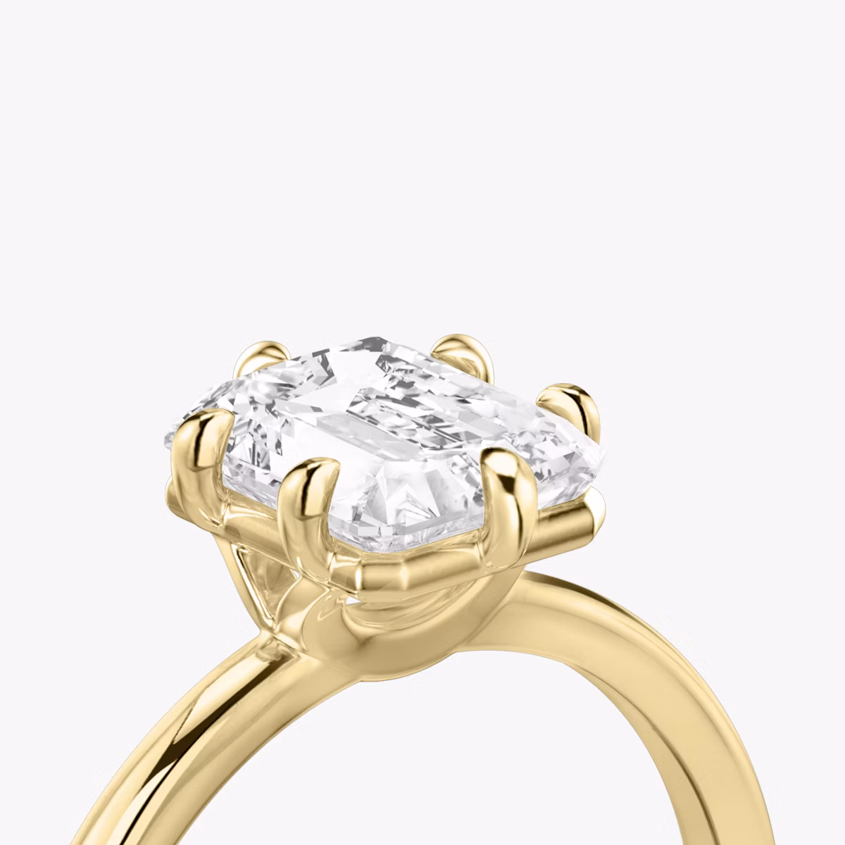 The Signature 6 Prong | Radiant | 18k | Yellow Gold | bandAccent: Plain | bandWidth: standard | hiddenHalo: no | diamondOrientation: vertical | caratWeight: other