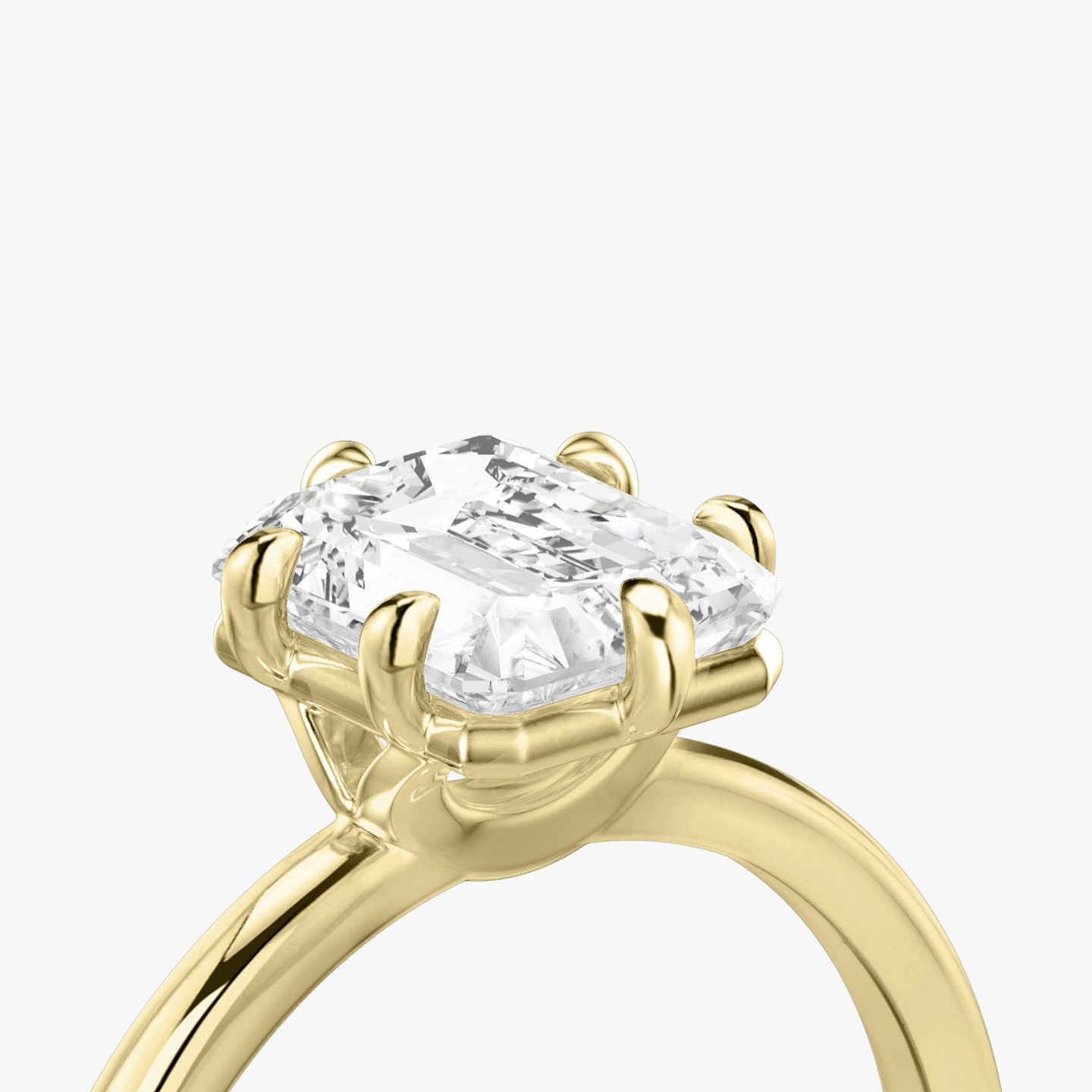The Signature 6 Prong | Radiant | 18k | Yellow Gold | bandAccent: Plain | bandWidth: standard | hiddenHalo: no | diamondOrientation: vertical | caratWeight: other