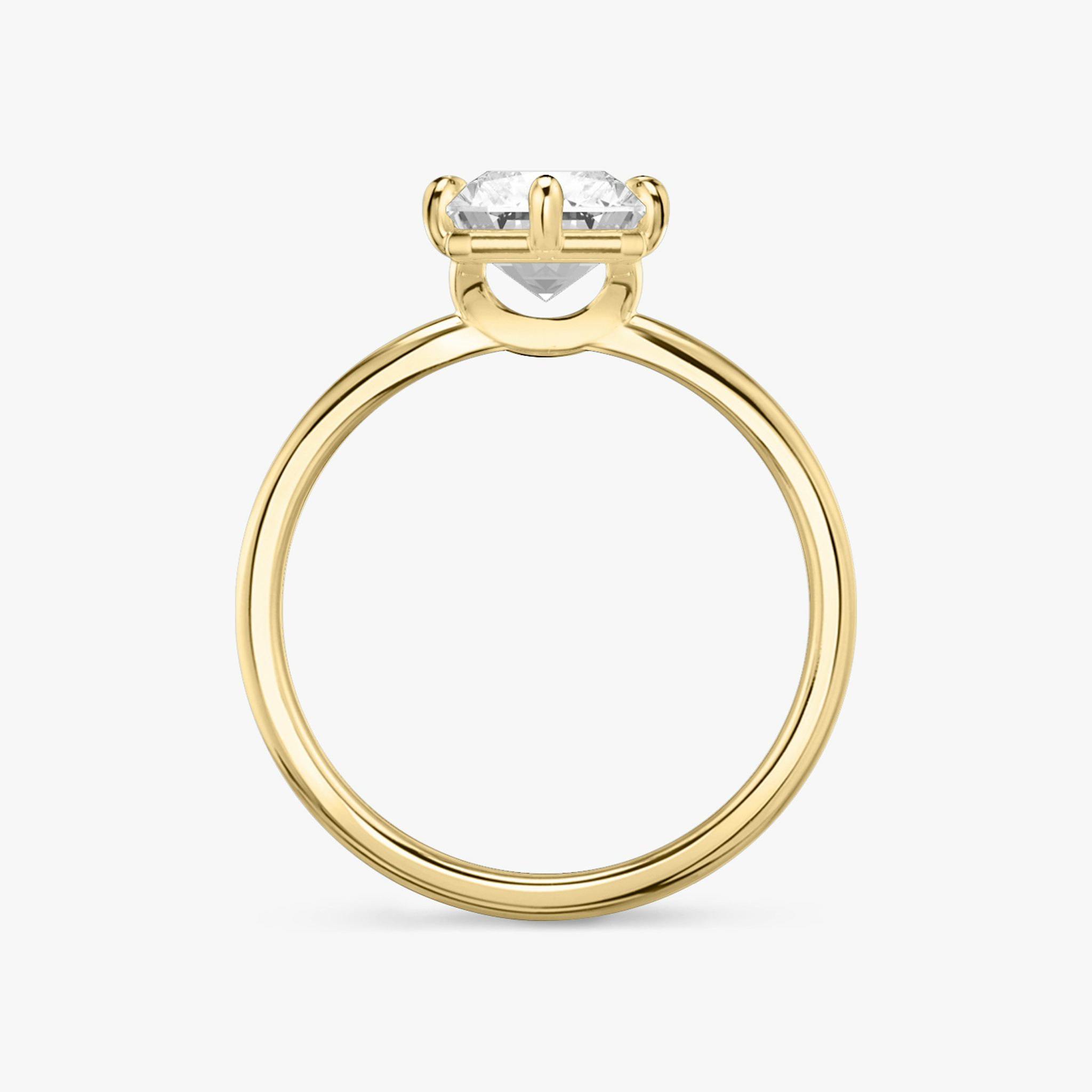 The Signature 6 Prong | Radiant | 18k | Yellow Gold | bandAccent: Plain | bandWidth: standard | hiddenHalo: no | diamondOrientation: vertical | caratWeight: other