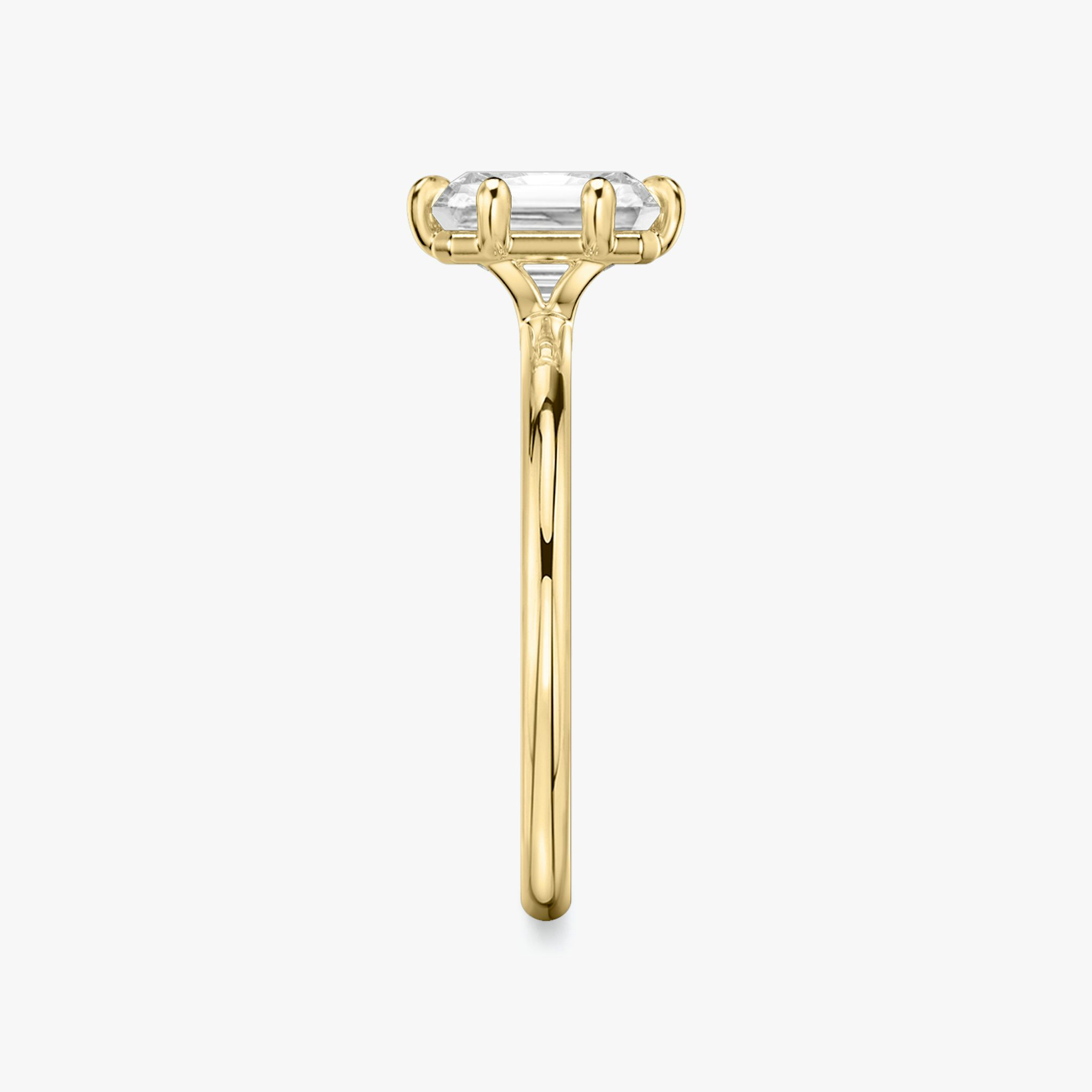 The Signature 6 Prong | Radiant | 18k | Yellow Gold | bandAccent: Plain | bandWidth: standard | hiddenHalo: no | diamondOrientation: vertical | caratWeight: other