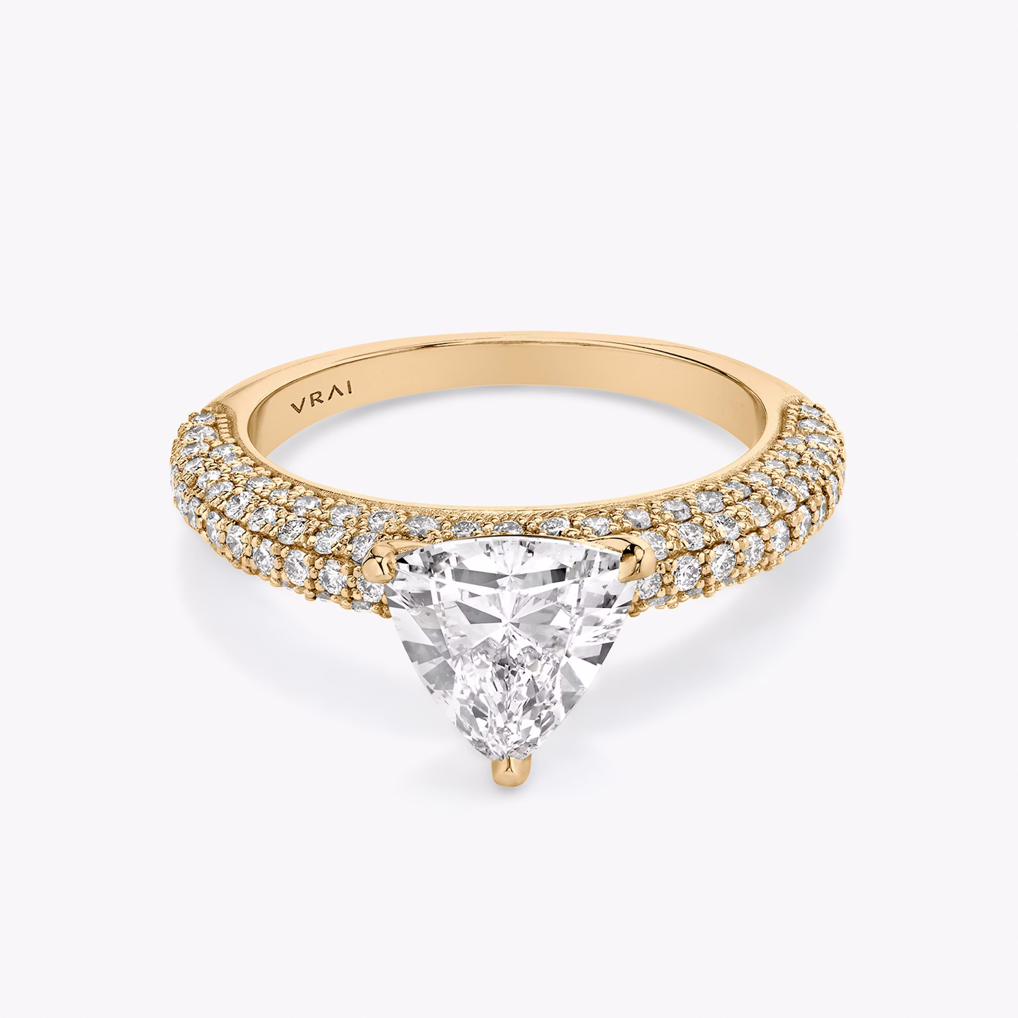 The Curator | Trillion | 14k | Rose Gold | bandAccent: Pavé | diamondOrientation: vertical | caratWeight: other