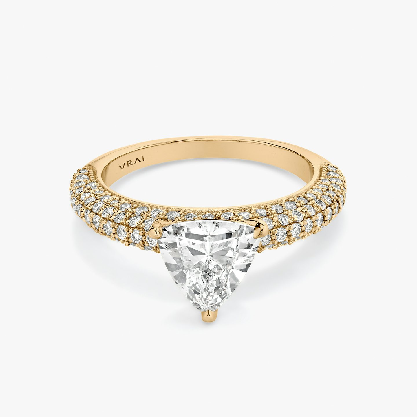 The Curator | Trillion | 14k | Rose Gold | bandAccent: Pavé | diamondOrientation: vertical | caratWeight: other