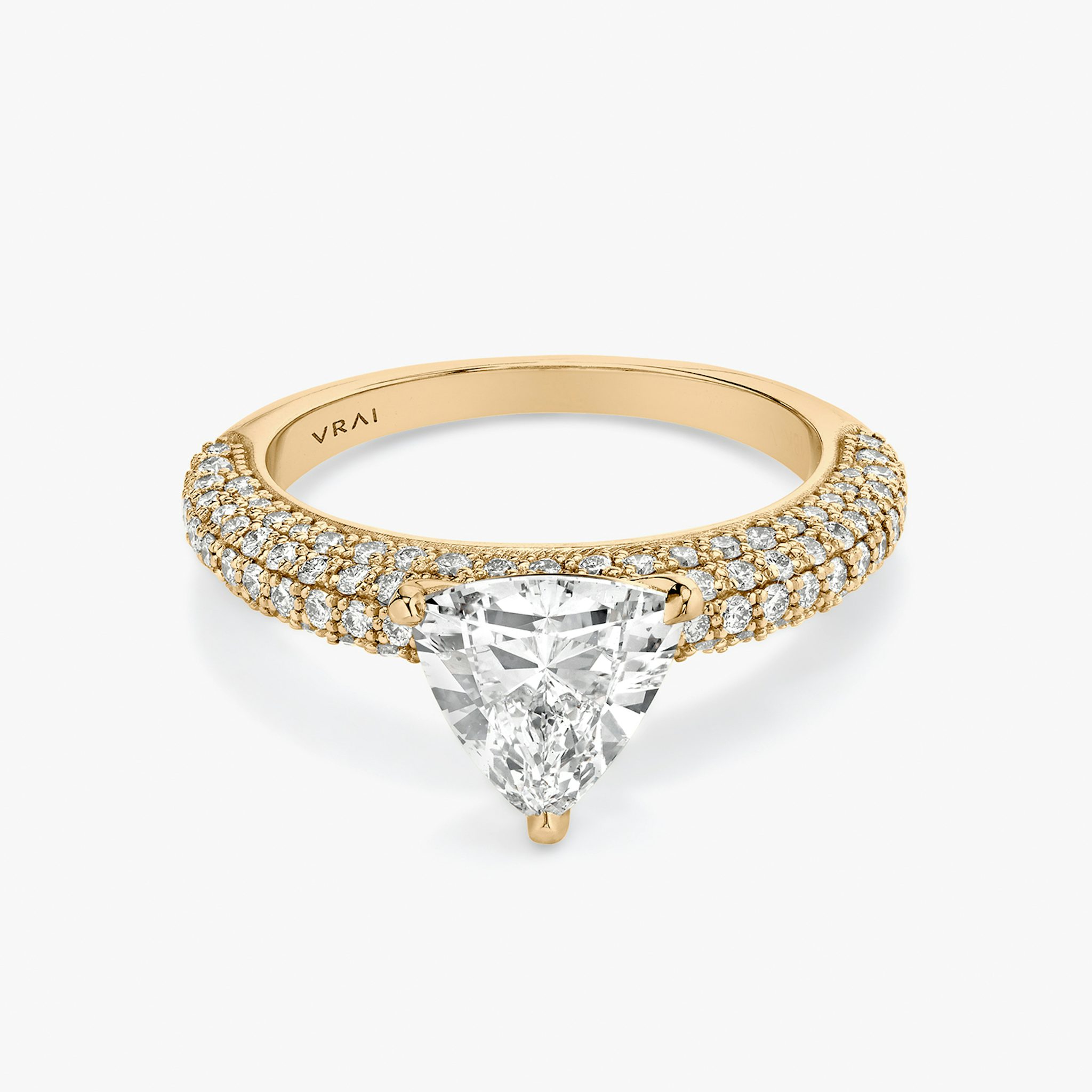 The Curator | Trillion | 14k | Rose Gold | bandAccent: Pavé | diamondOrientation: vertical | caratWeight: other