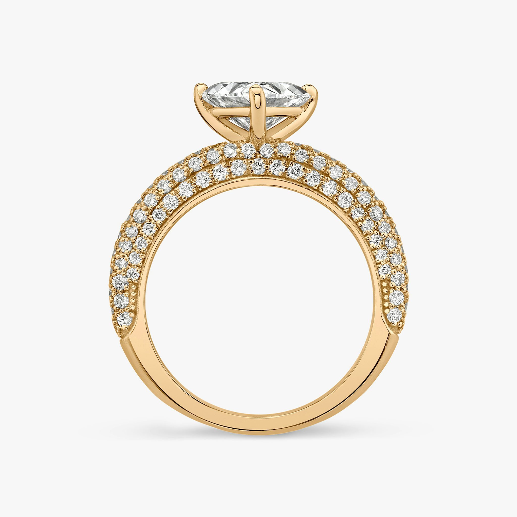 The Curator | Trillion | 14k | Rose Gold | bandAccent: Pavé | diamondOrientation: vertical | caratWeight: other