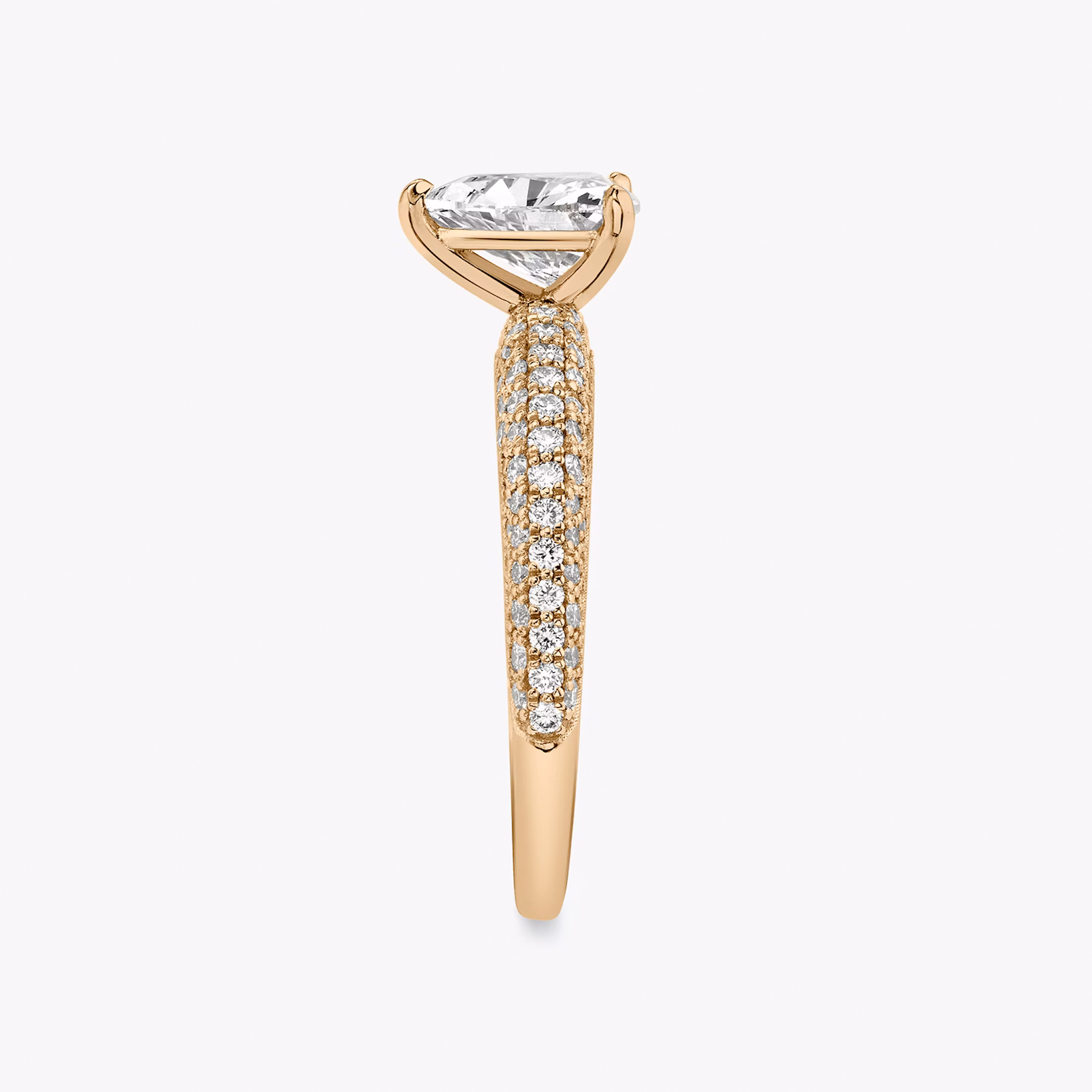 The Curator | Trillion | 14k | Rose Gold | bandAccent: Pavé | diamondOrientation: vertical | caratWeight: other