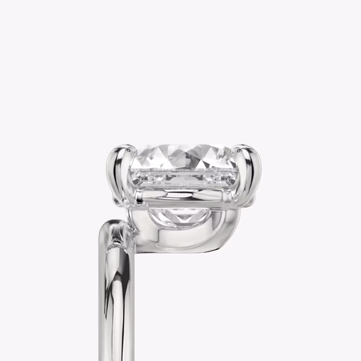 The Hover | Asscher | 18k | White Gold | bandAccent: Plain | diamondOrientation: vertical | caratWeight: other